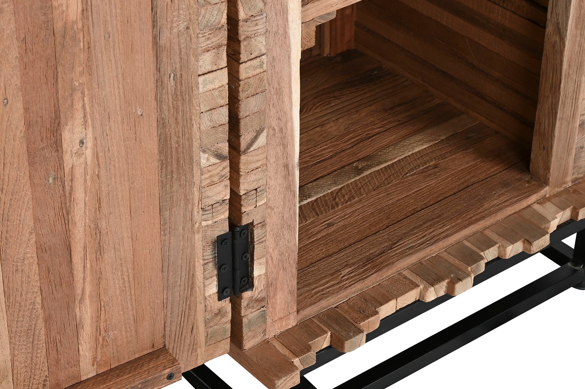 Guarda-roupa de teca reciclada 50x45x180 2 portas 1 gaveta