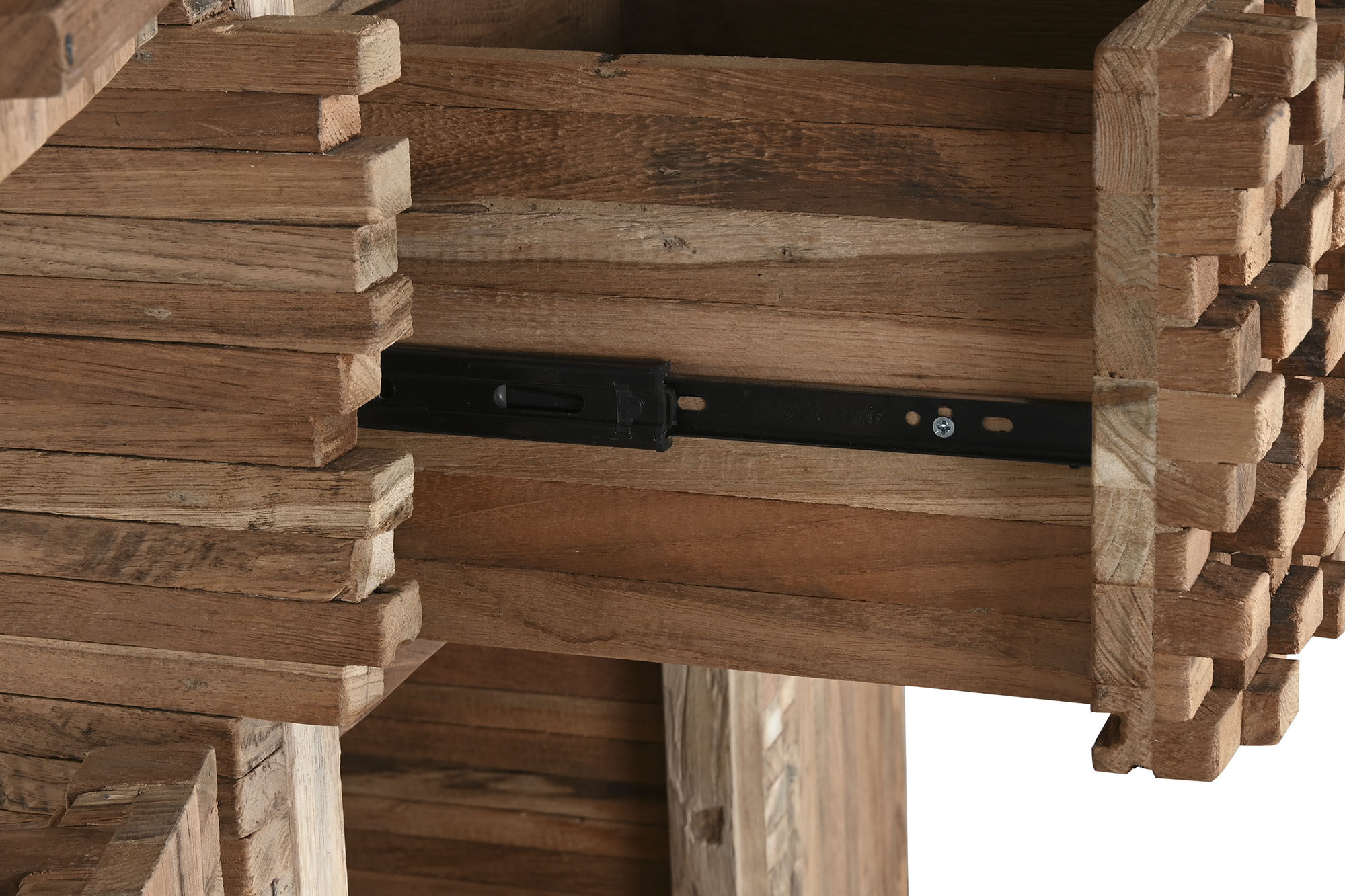 Guarda-roupa de teca reciclada 50x45x180 2 portas 1 gaveta