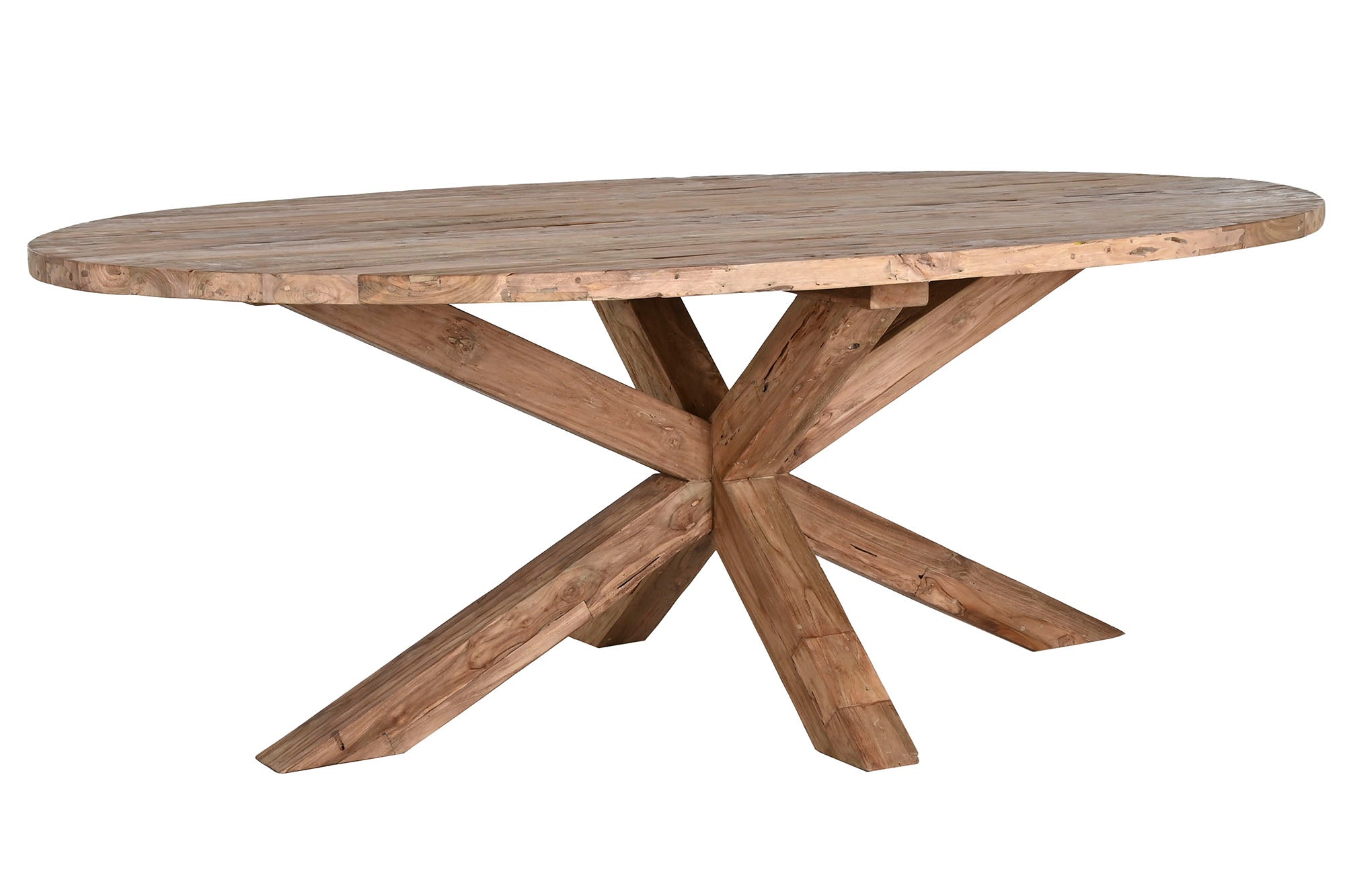 Mesa de Jantar em Teca Reciclada 220x120x78 Oval