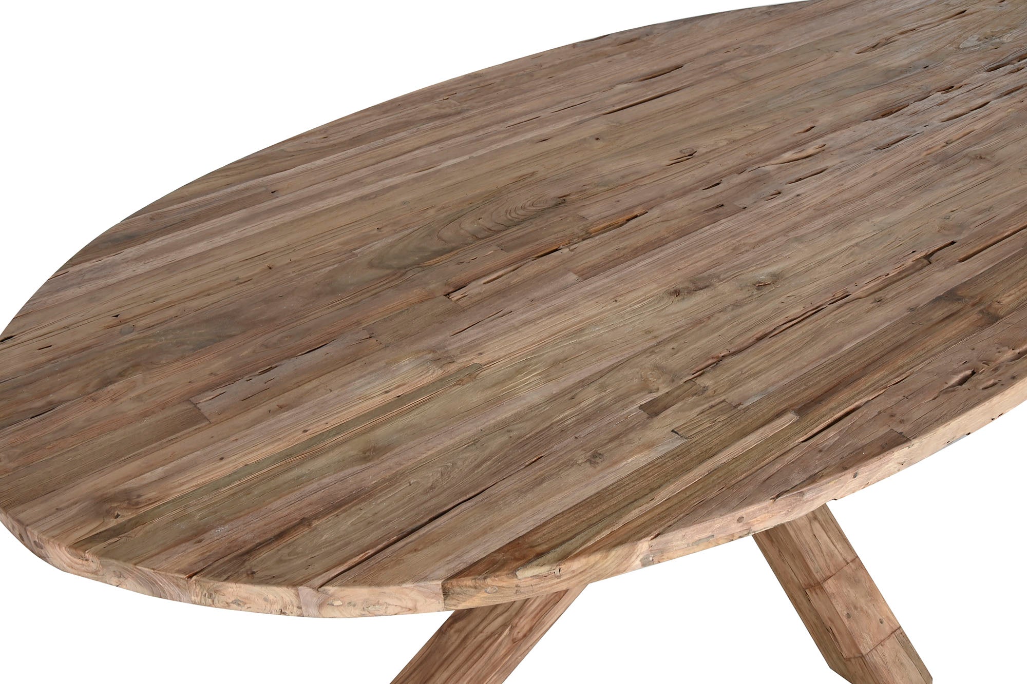 Mesa de Jantar em Teca Reciclada 220x120x78 Oval