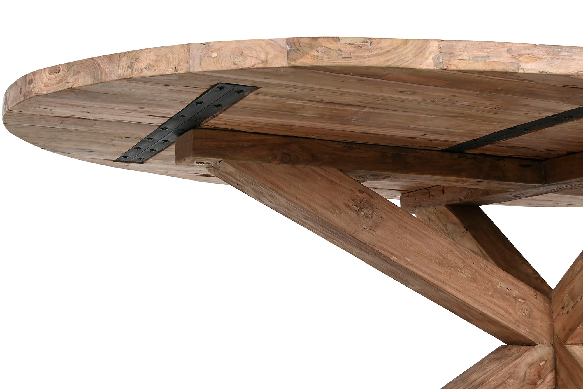 Mesa de Jantar em Teca Reciclada 220x120x78 Oval