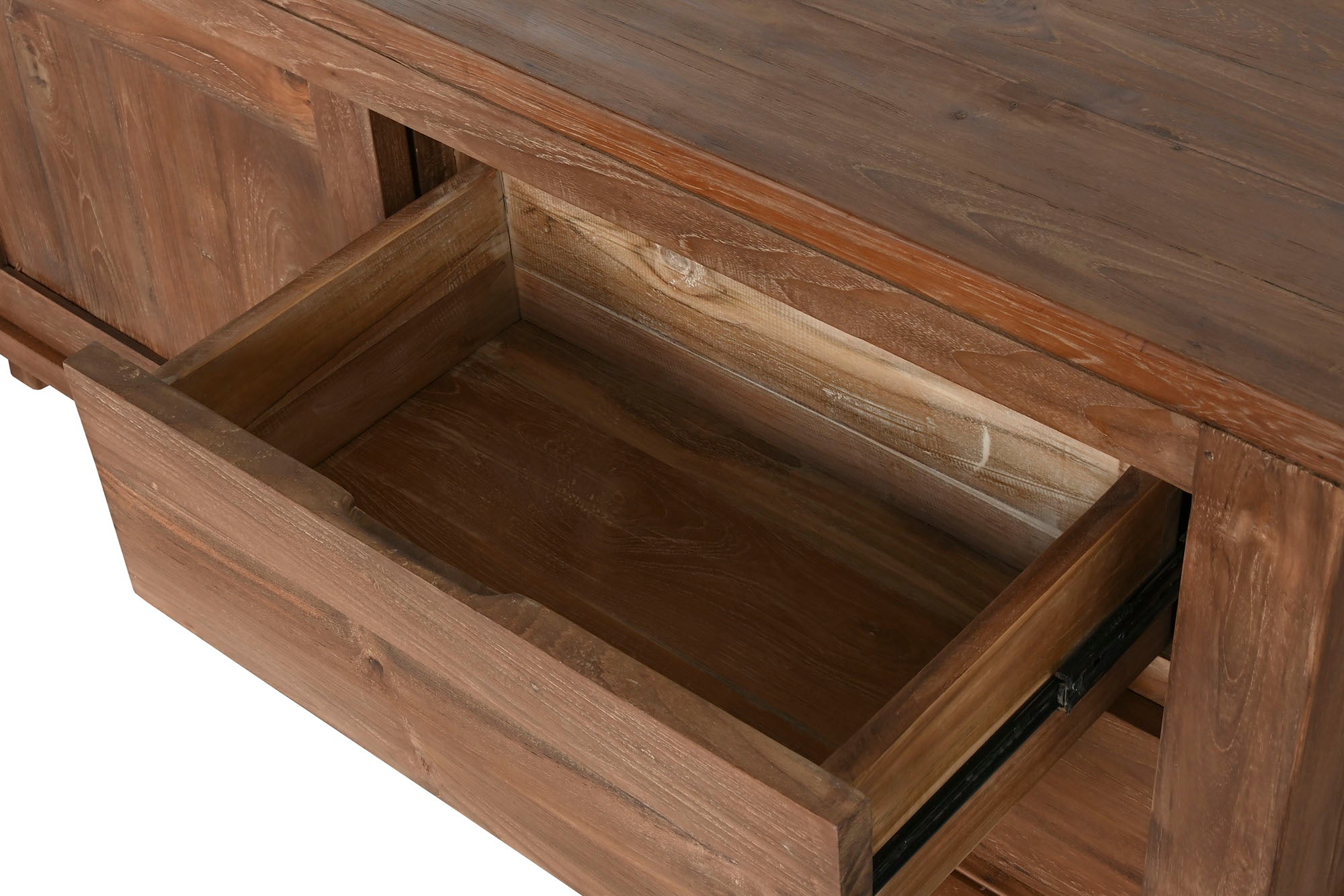 Mueble Tv Teca Reciclada 250X45X60 2 Purt 4 Caj