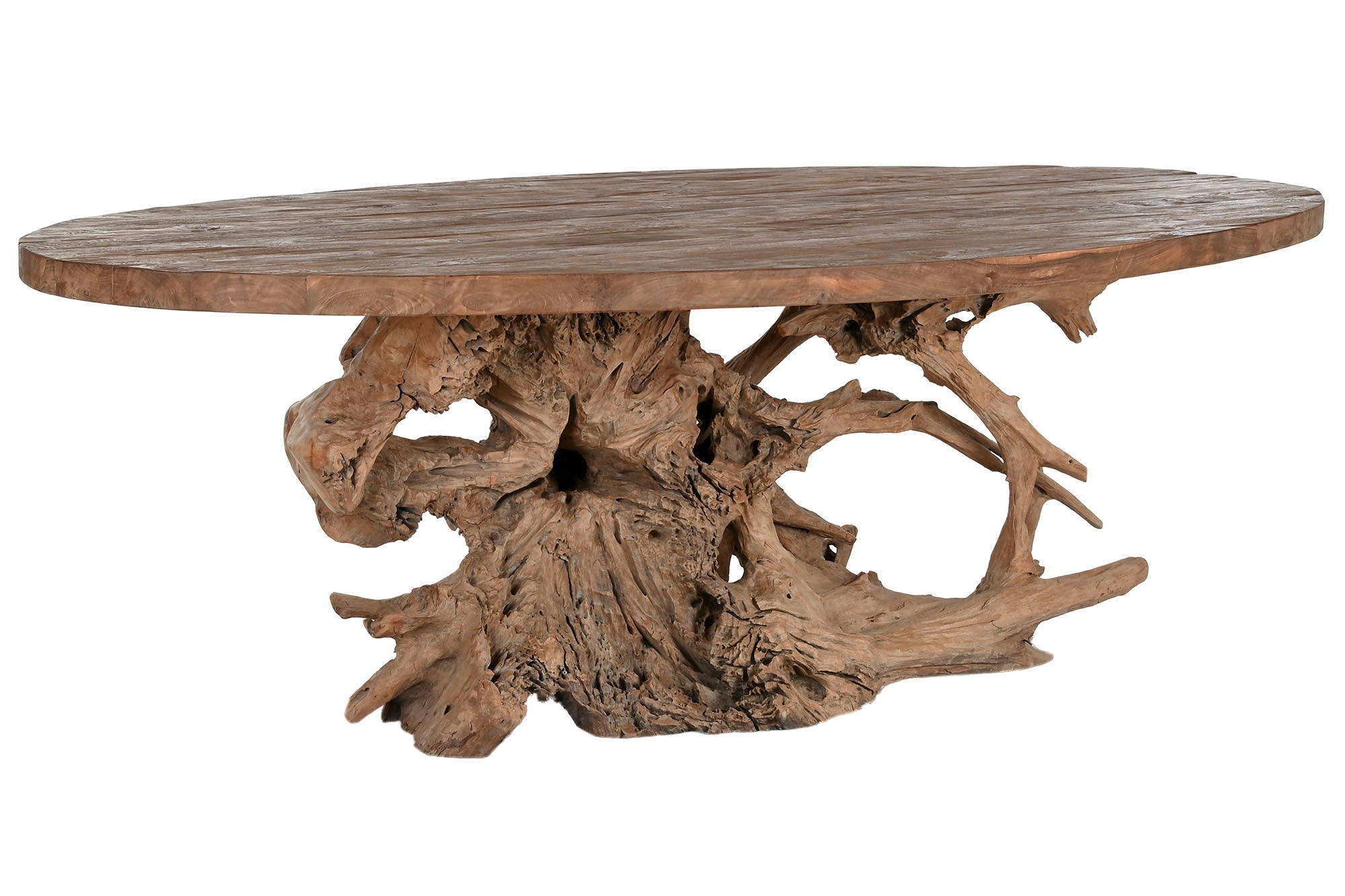 Mesa de Jantar em Teca 240X120X78 153,35 Base em Raiz de Teca