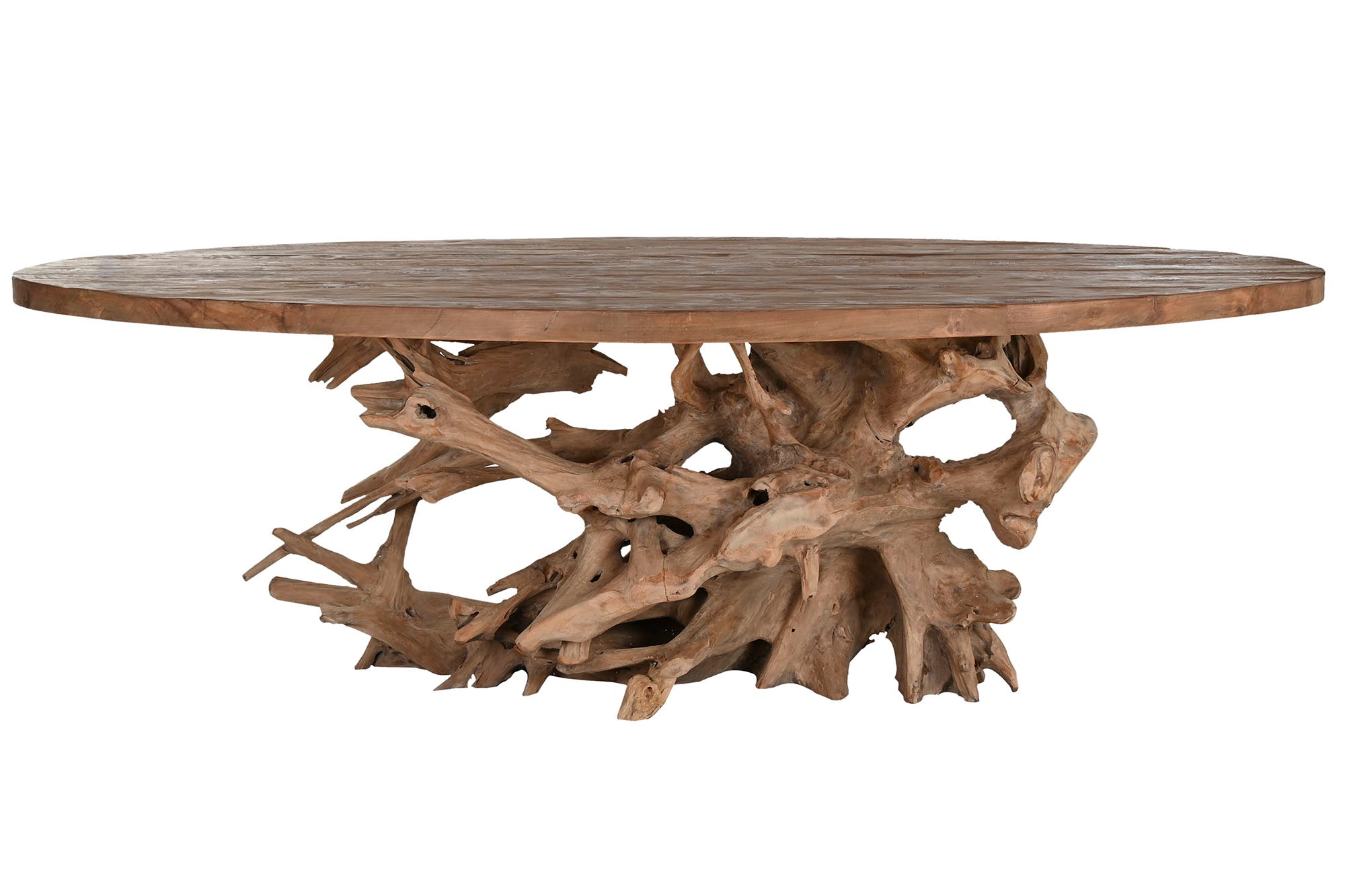 Mesa de Jantar em Teca 240X120X78 153,35 Base em Raiz de Teca
