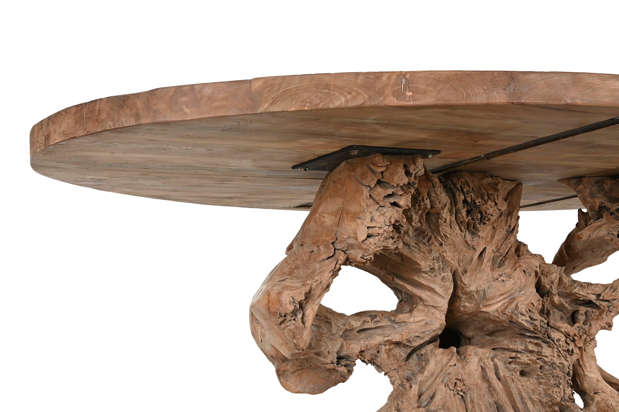 Mesa de Jantar em Teca 240X120X78 153,35 Base em Raiz de Teca