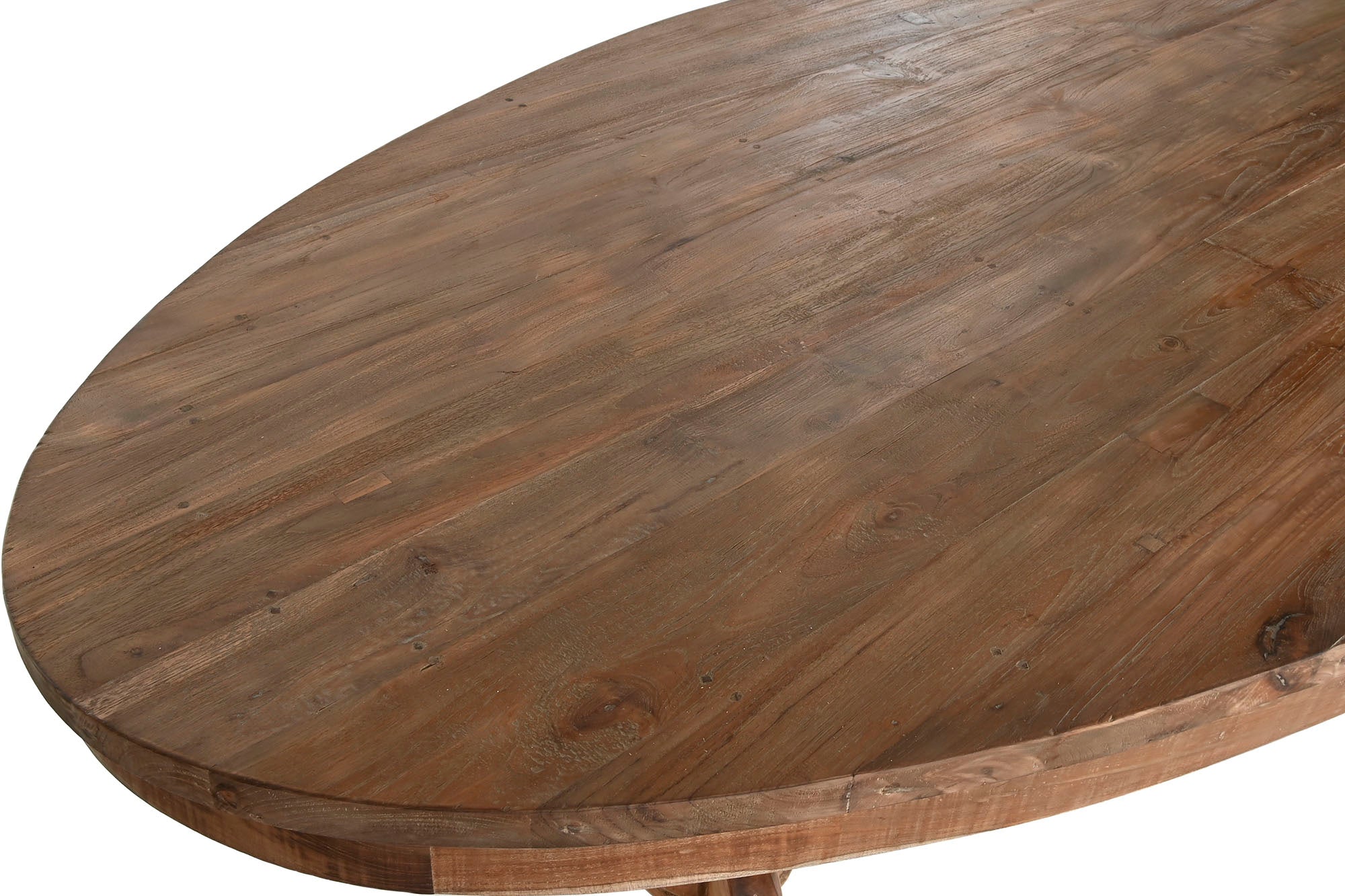 Mesa de Jantar em Teca 220x110x78 com Suporte Duplo Natural