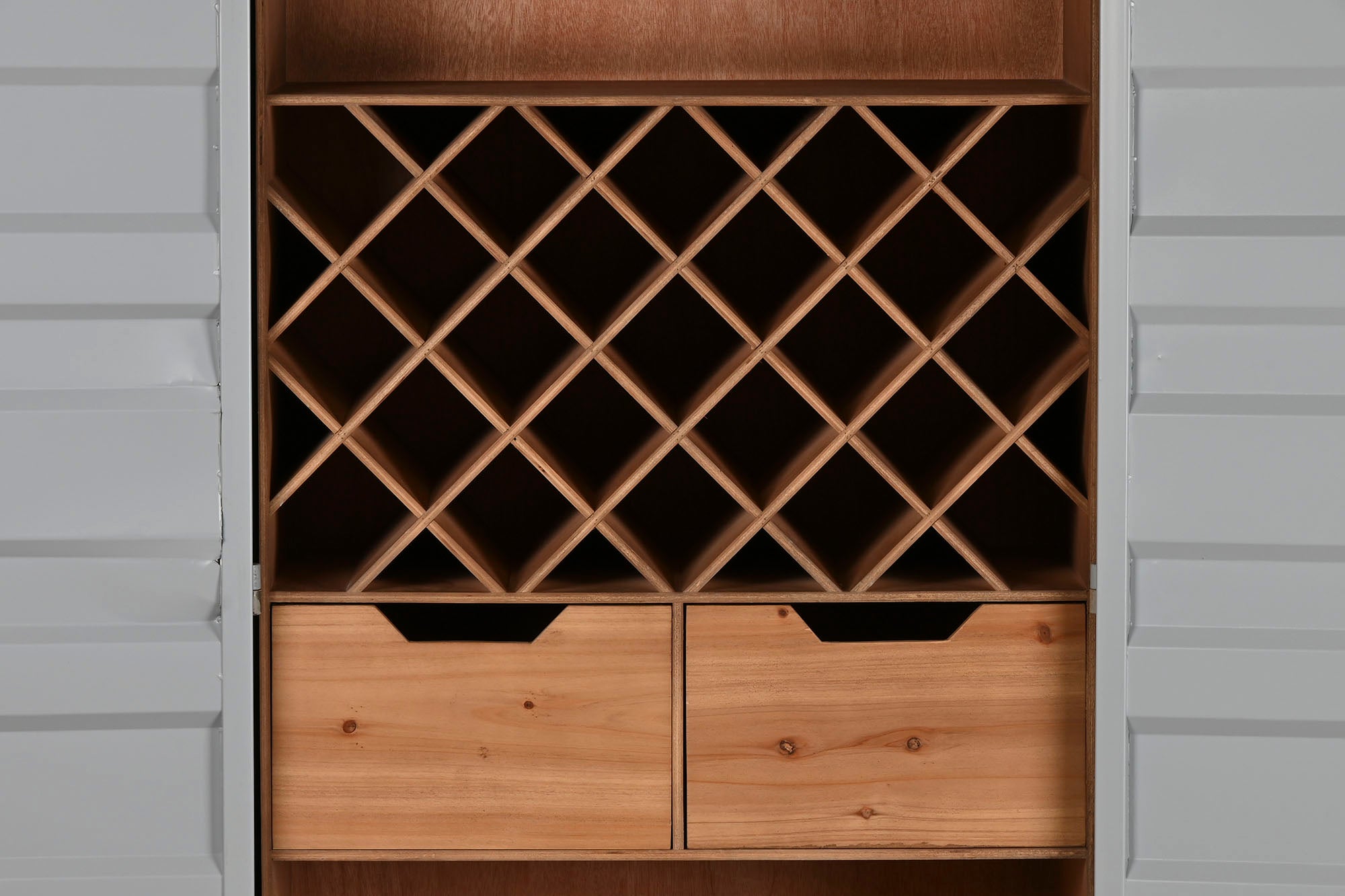 Botellero Metal Mdf 76,5X41X157,5 Container Gris