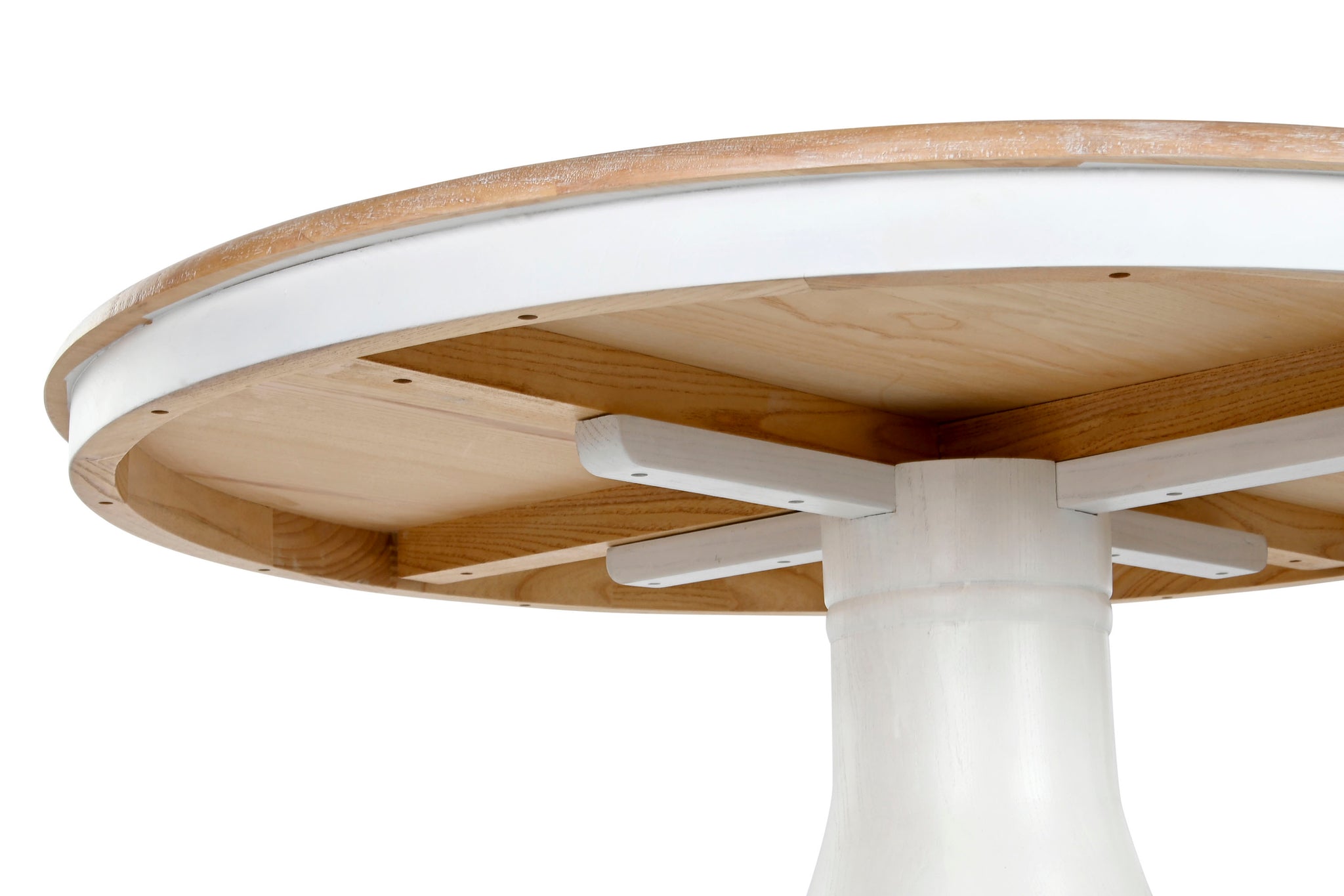 Round Dining Table Elm 120X120X76 White