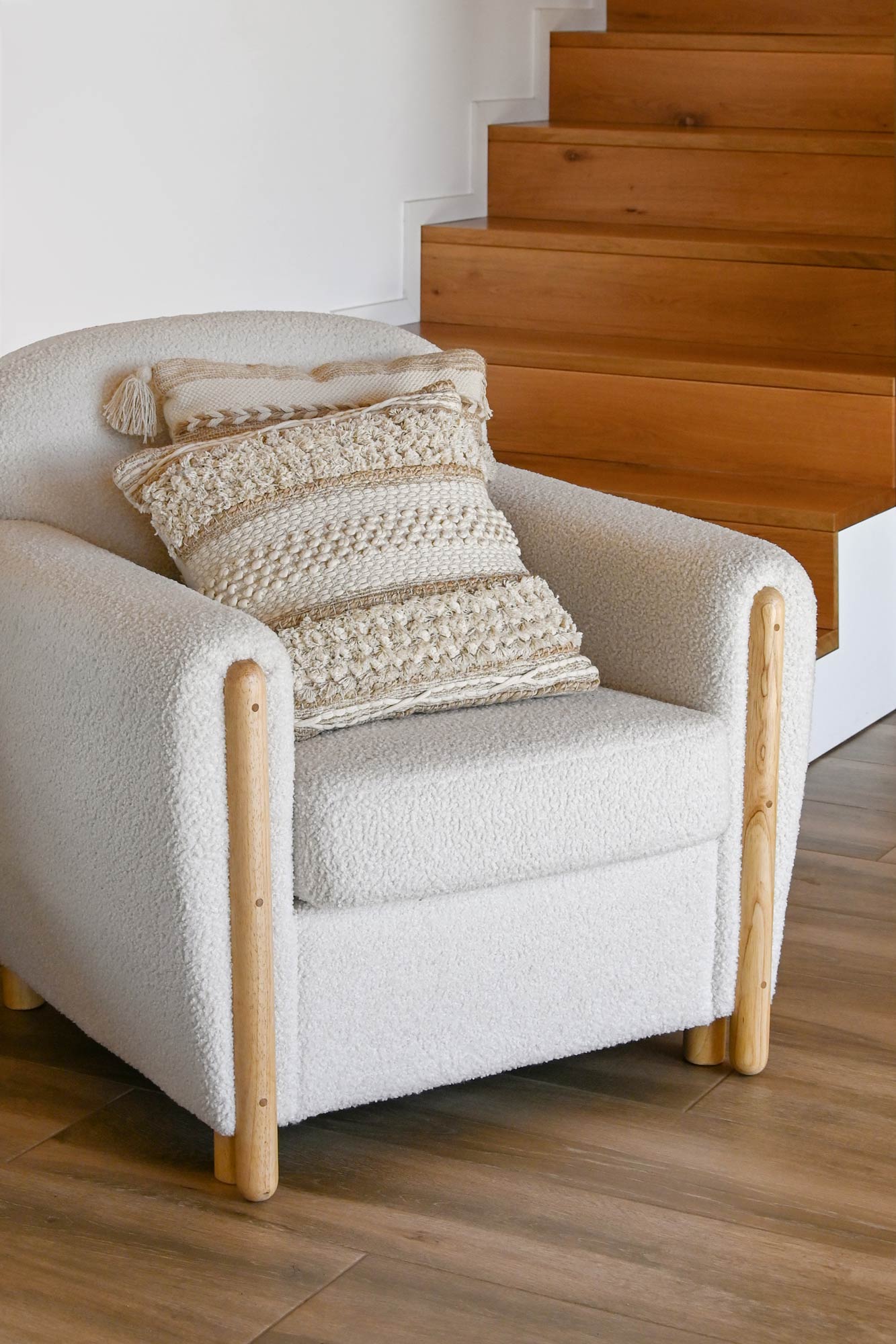 Polyester Wood Armchair 81X78X82 White Loop