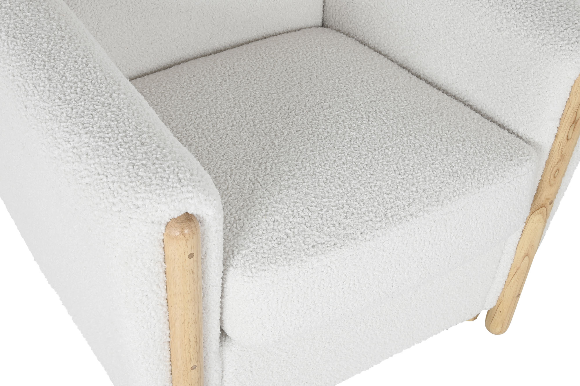 Sillon Poliester Madera 81X78X82 Bucle Blanco