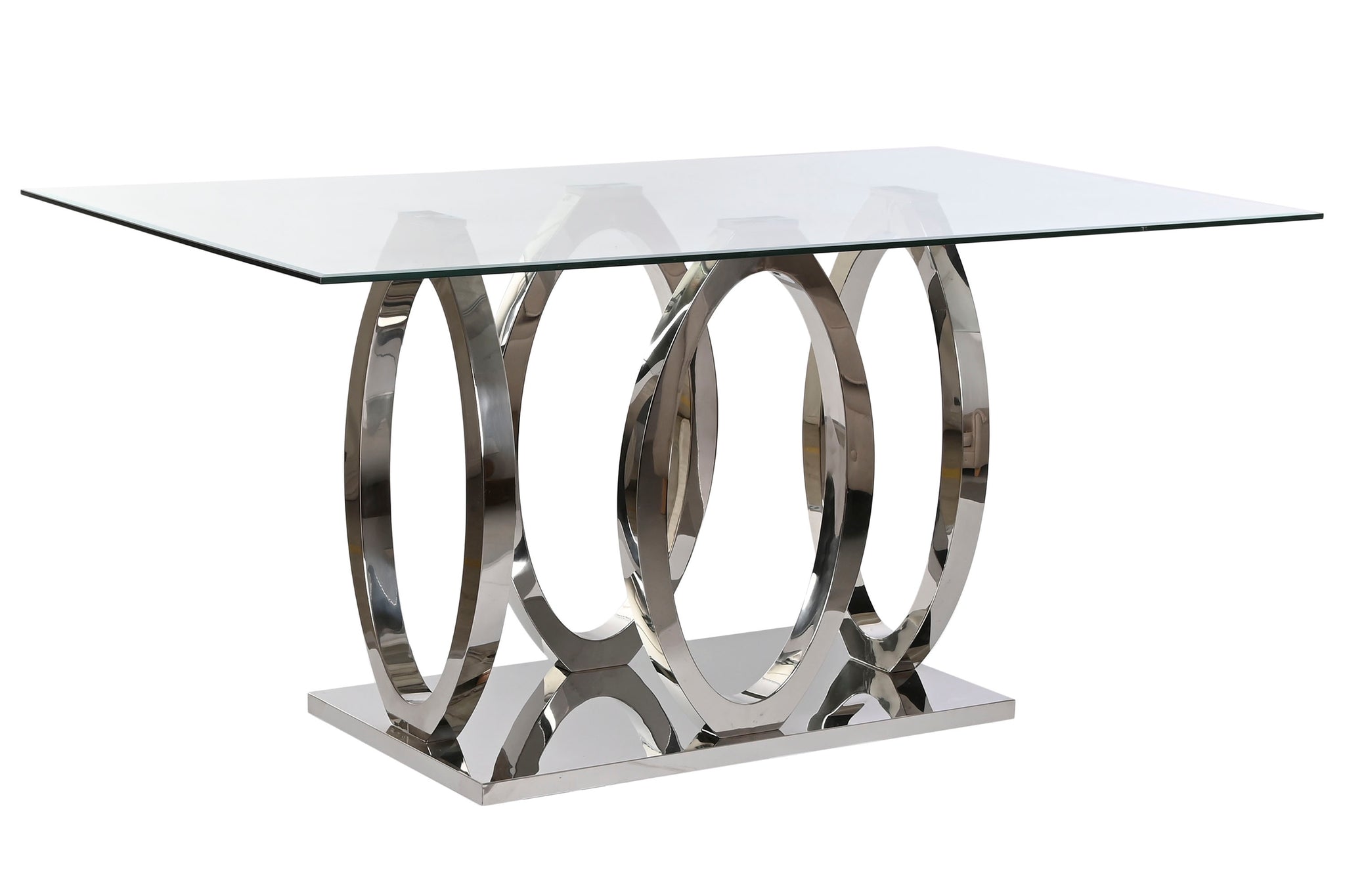 Mesa Comedor Acero Cristal Templado 160X90X76