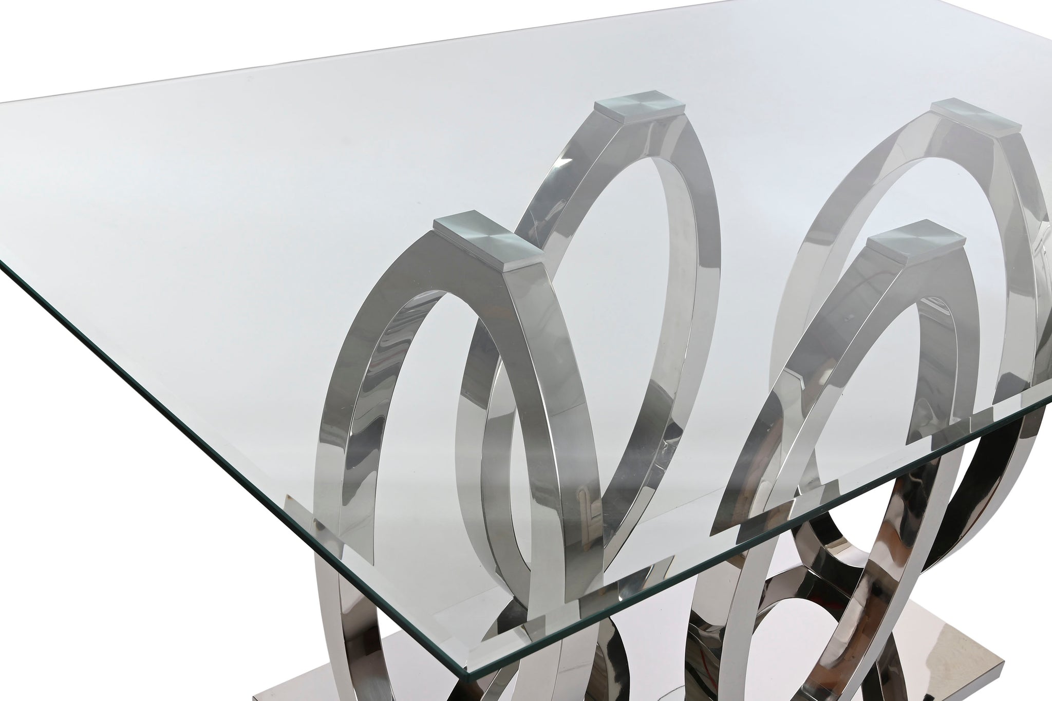 Mesa Comedor Acero Cristal Templado 160X90X76