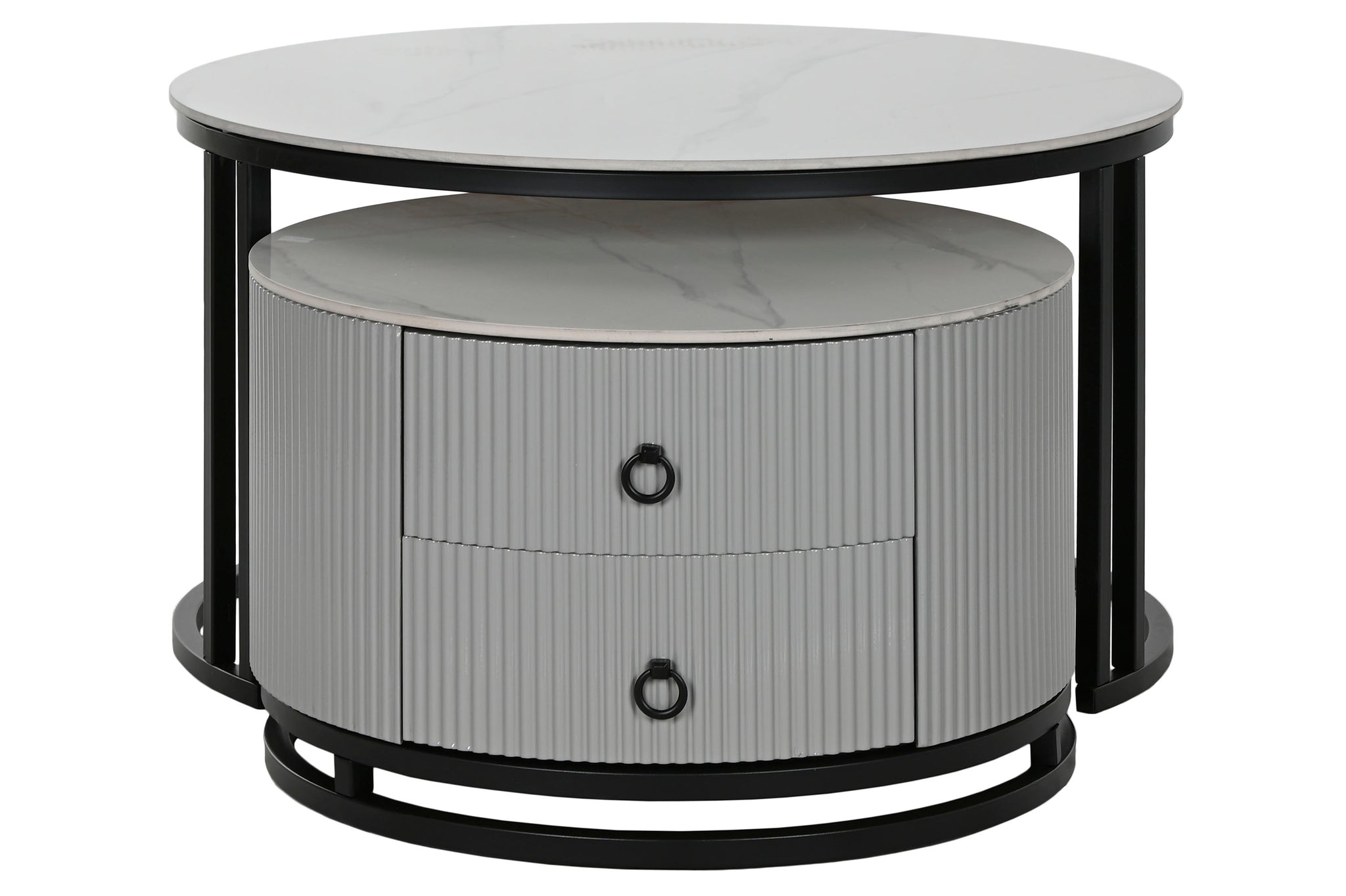 Mesa Centro Set 2 Piedra Sinterizada 80X80X45