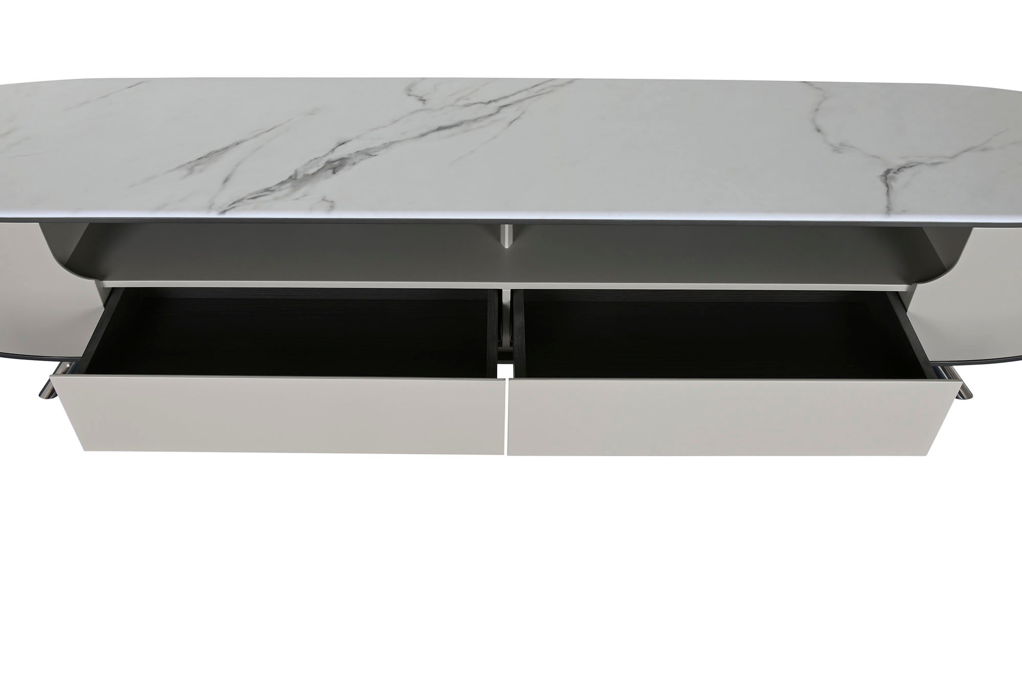 Mueble Tv Marmol Acero 220X42X41,5 Beige
