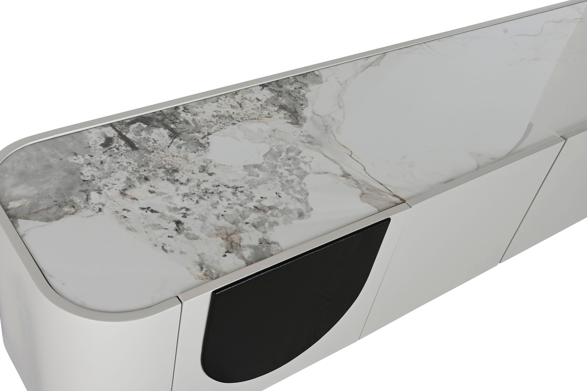 Mueble Tv Marmol Mdf 200X40X42 Beige