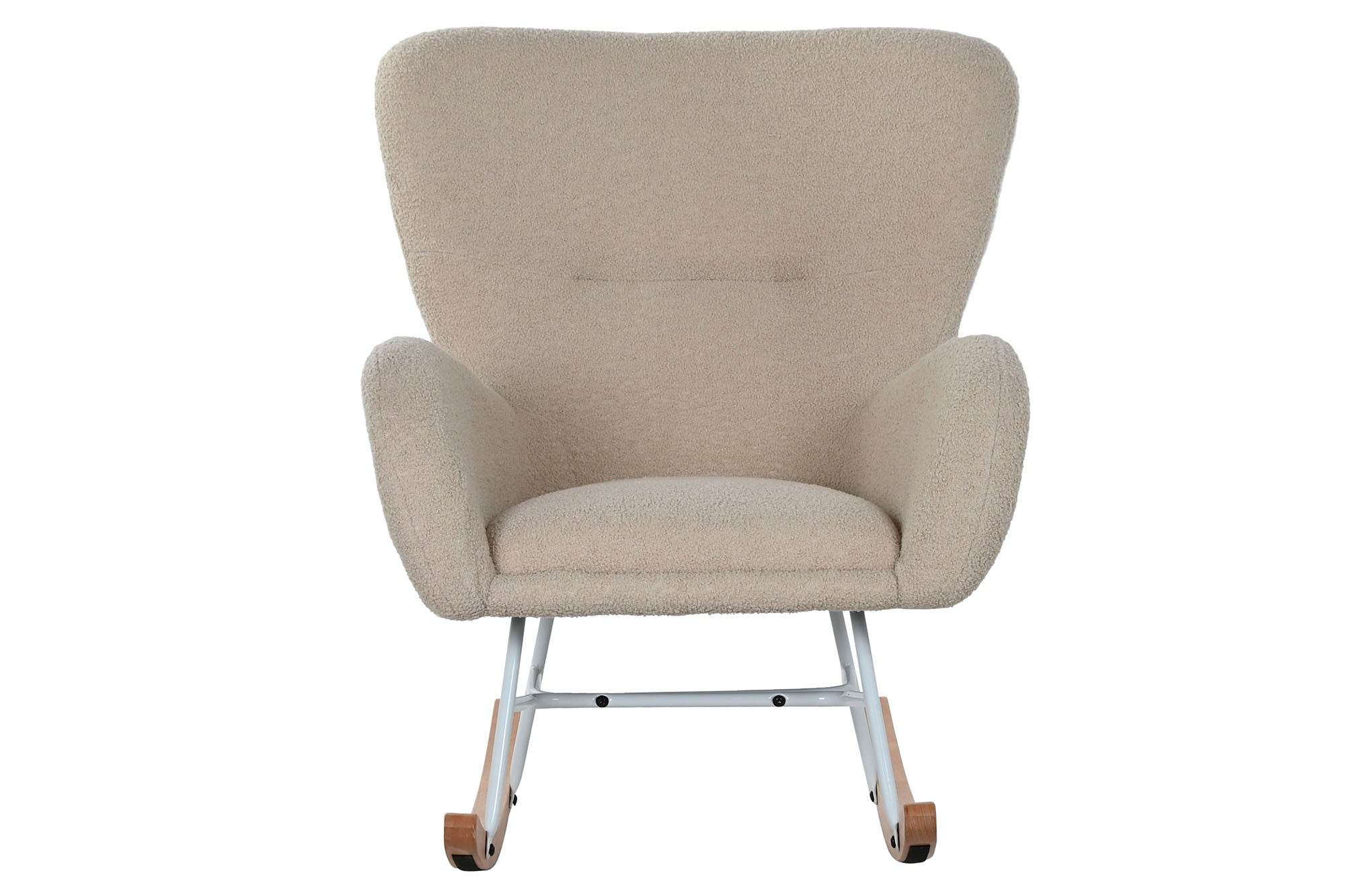 Rocking Chair Metal Polyester 74X90X95 Sheepskin
