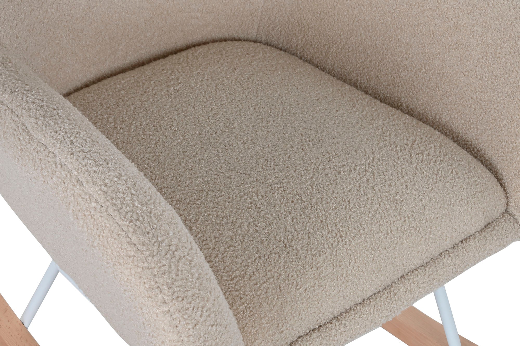Rocking Chair Metal Polyester 74X90X95 Sheepskin