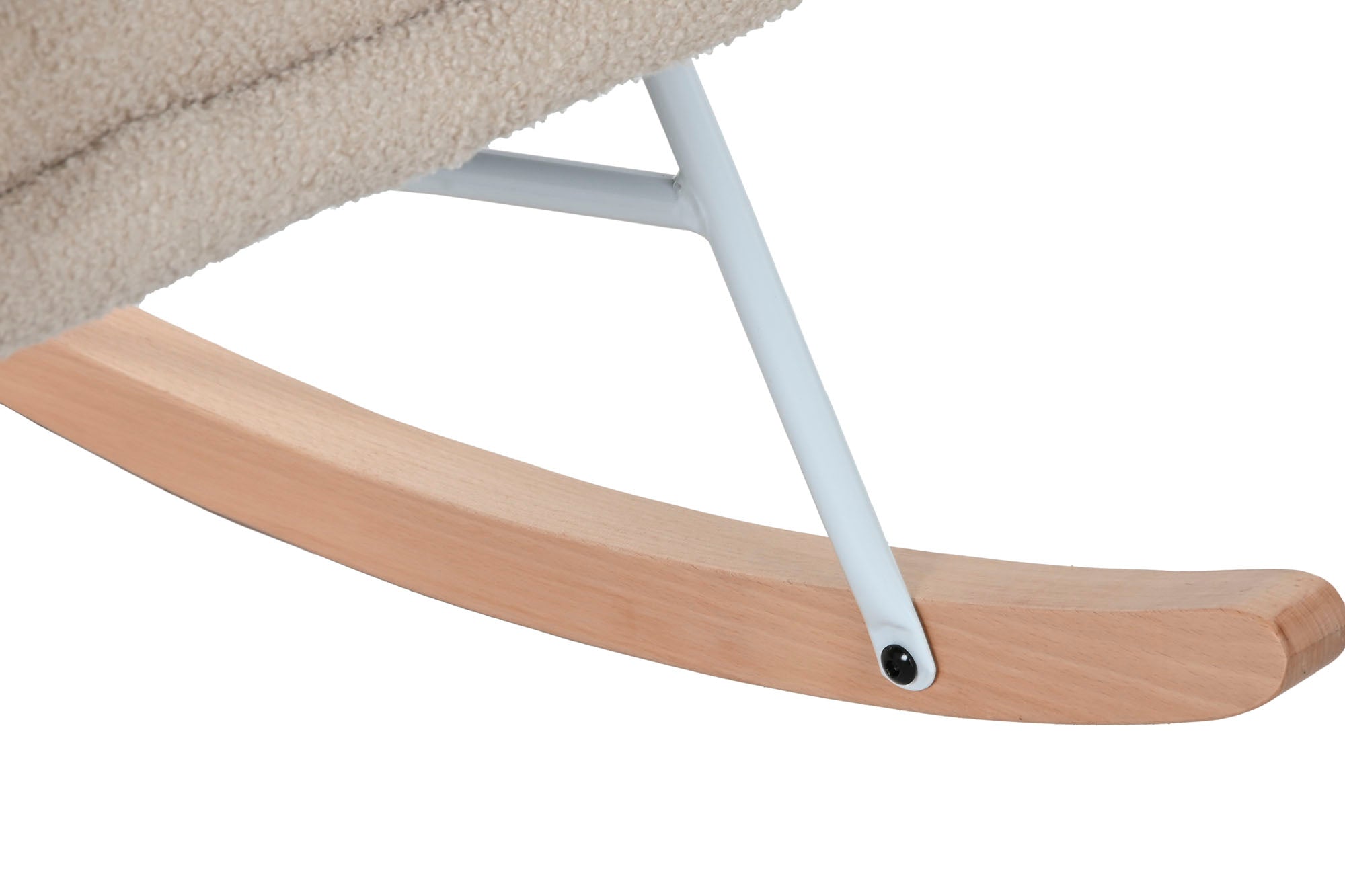 Rocking Chair Metal Polyester 74X90X95 Sheepskin