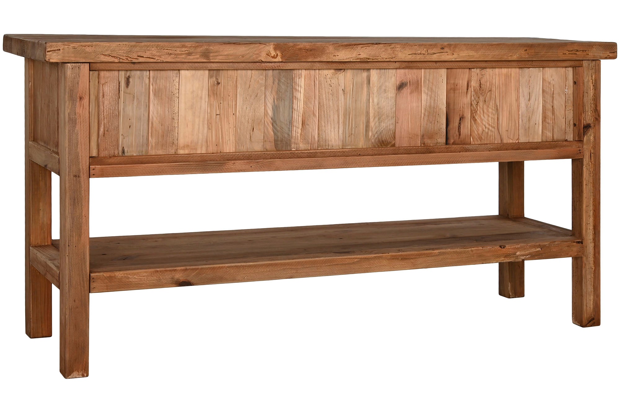 Console de madeira de pinho reciclada 160X48X80 Natural