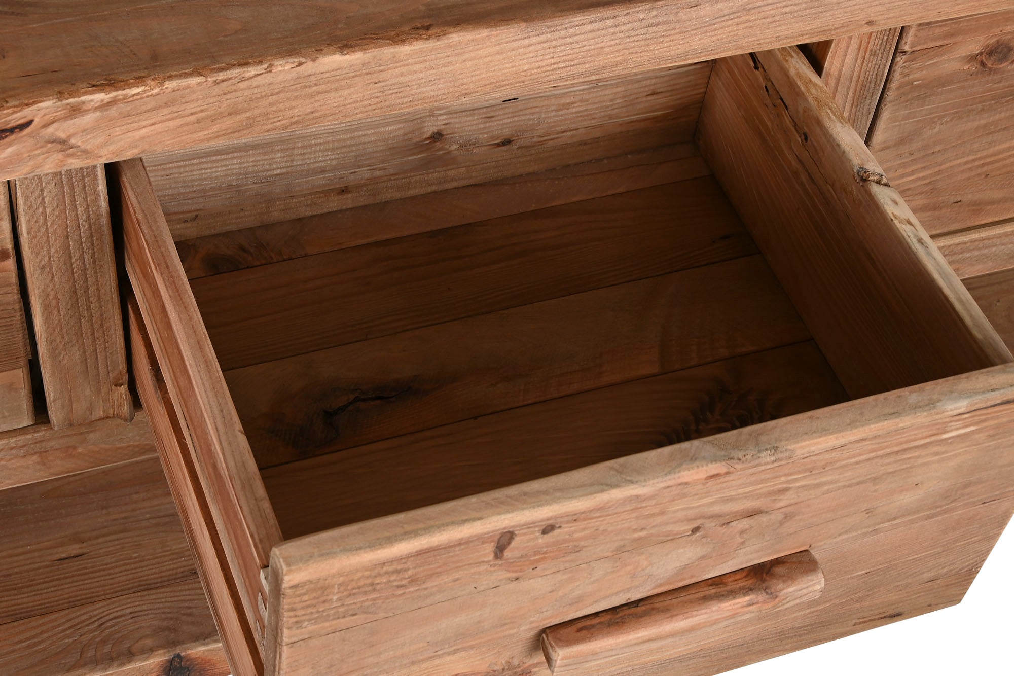 Console de madeira de pinho reciclada 160X48X80 Natural