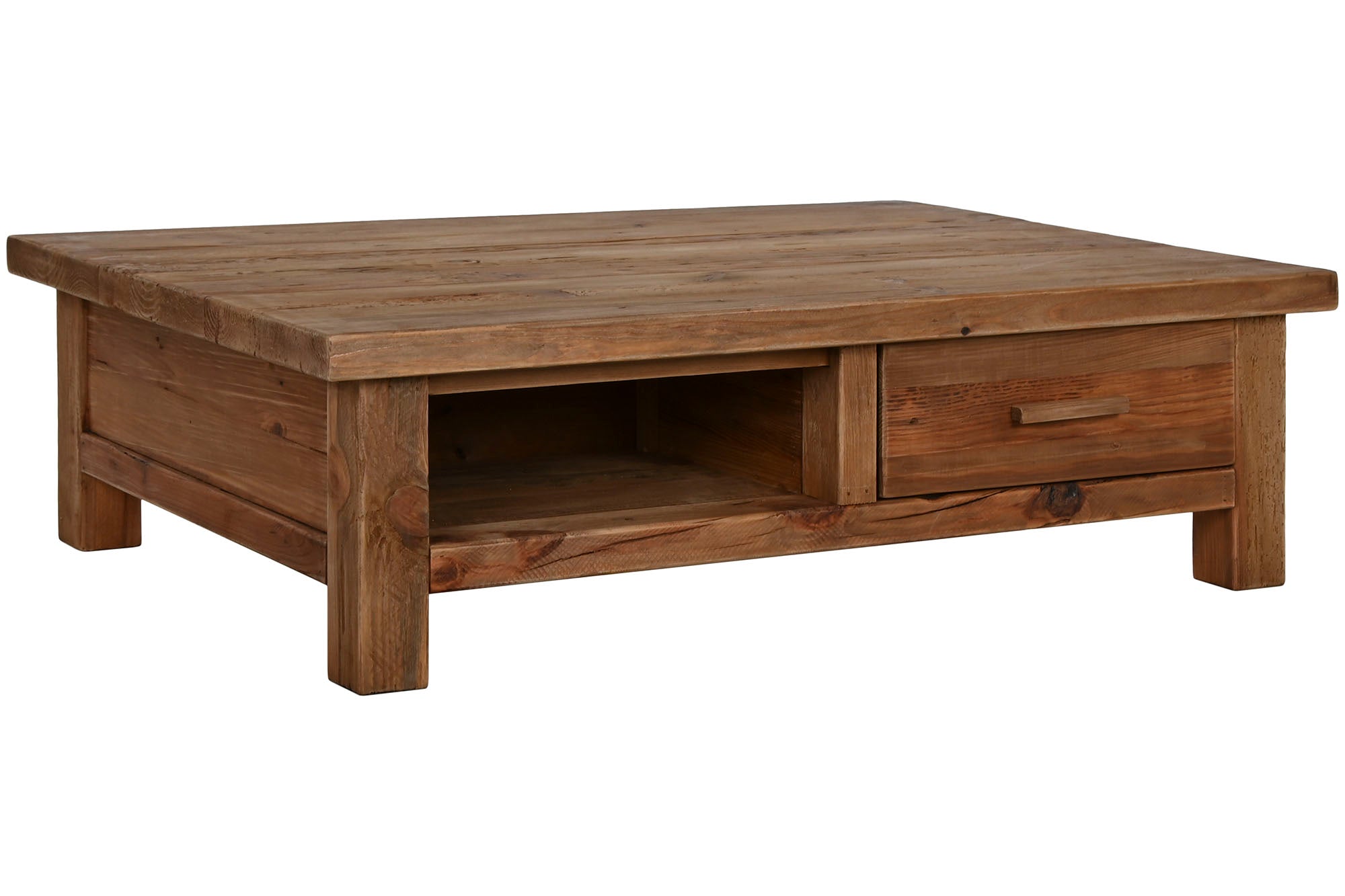Mesa de centro em madeira de pinho reciclada 130x90x38