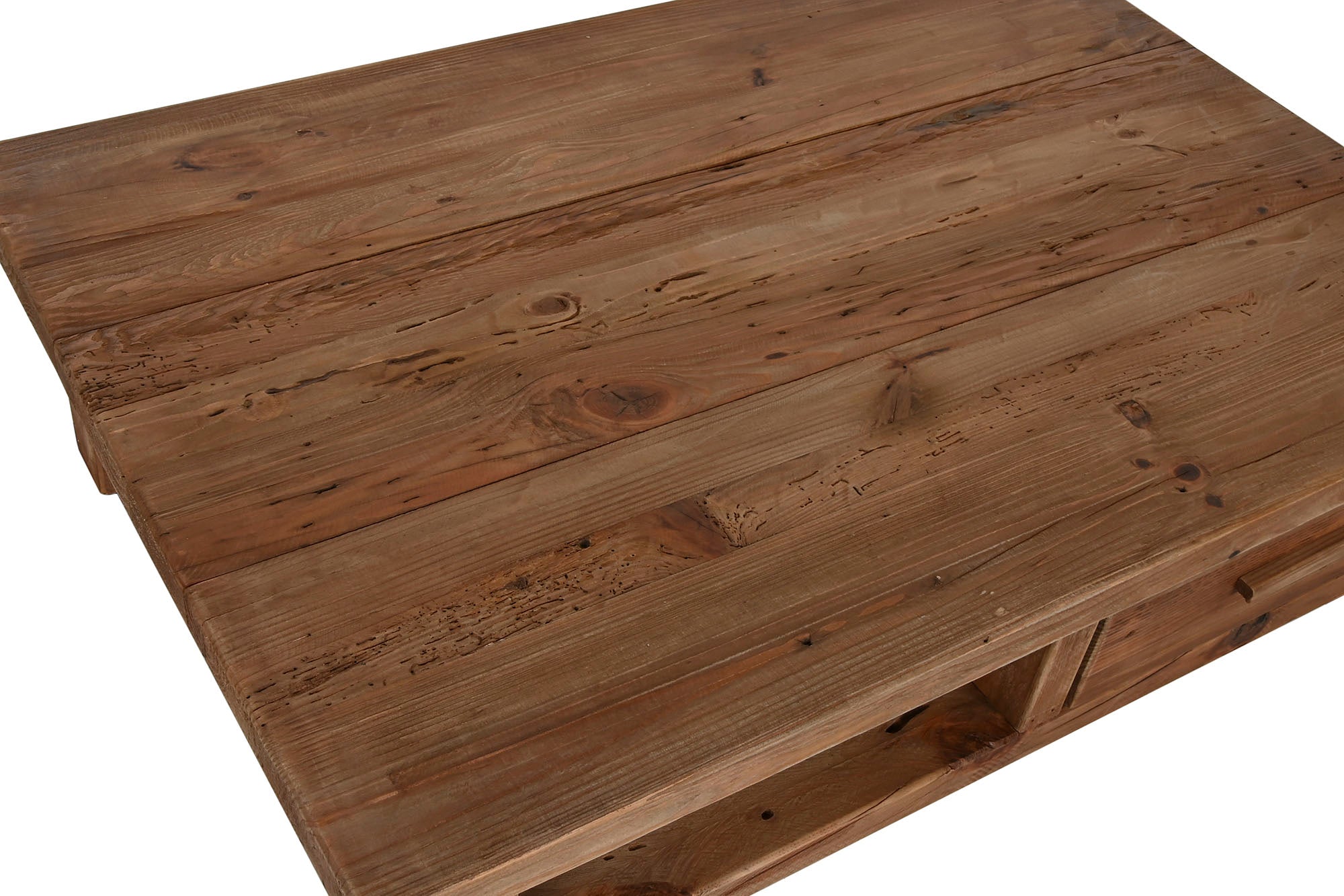 Mesa de centro em madeira de pinho reciclada 130x90x38
