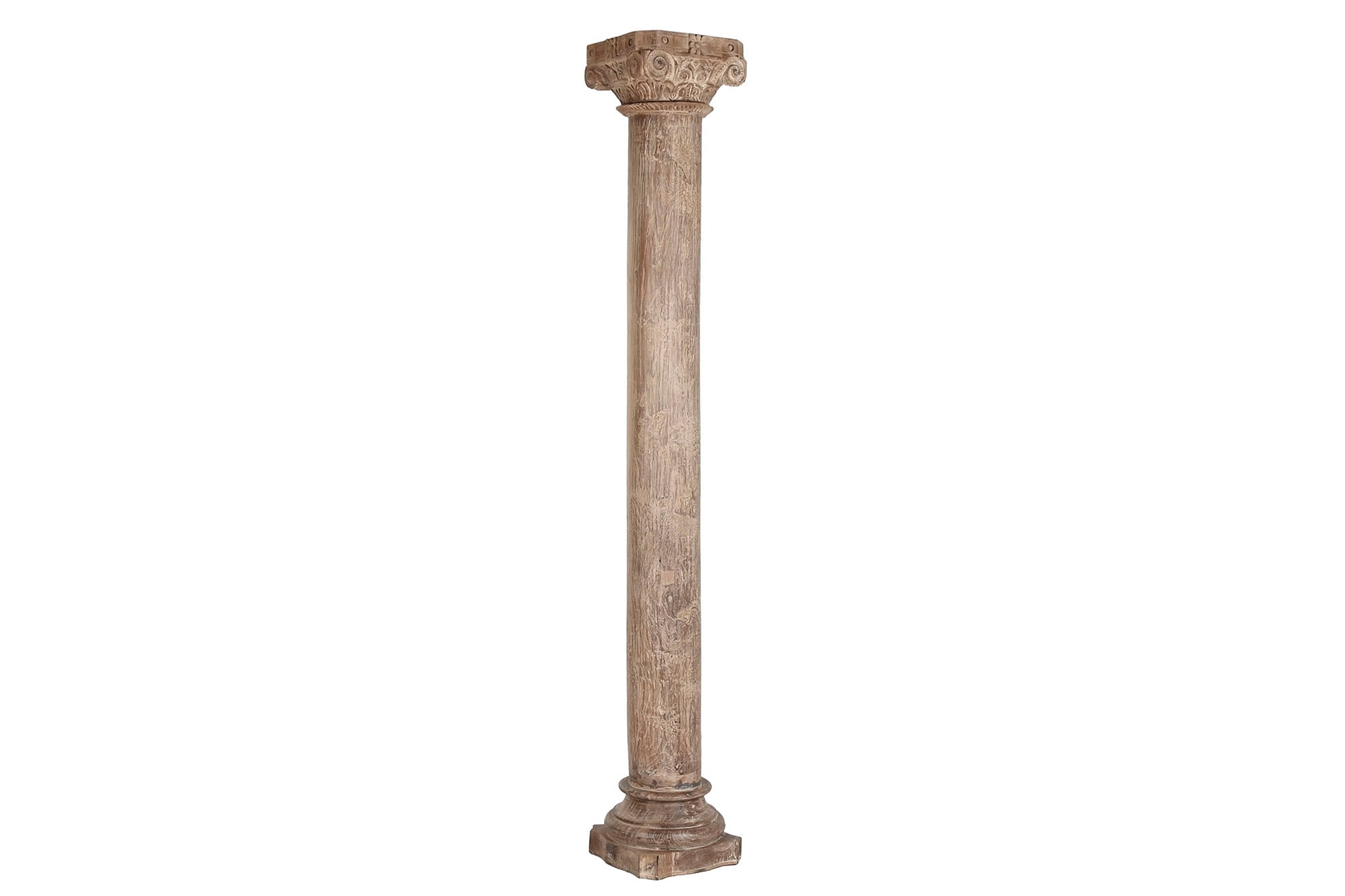 Columna Teca 38X38X267 Pieza Unica Natural
