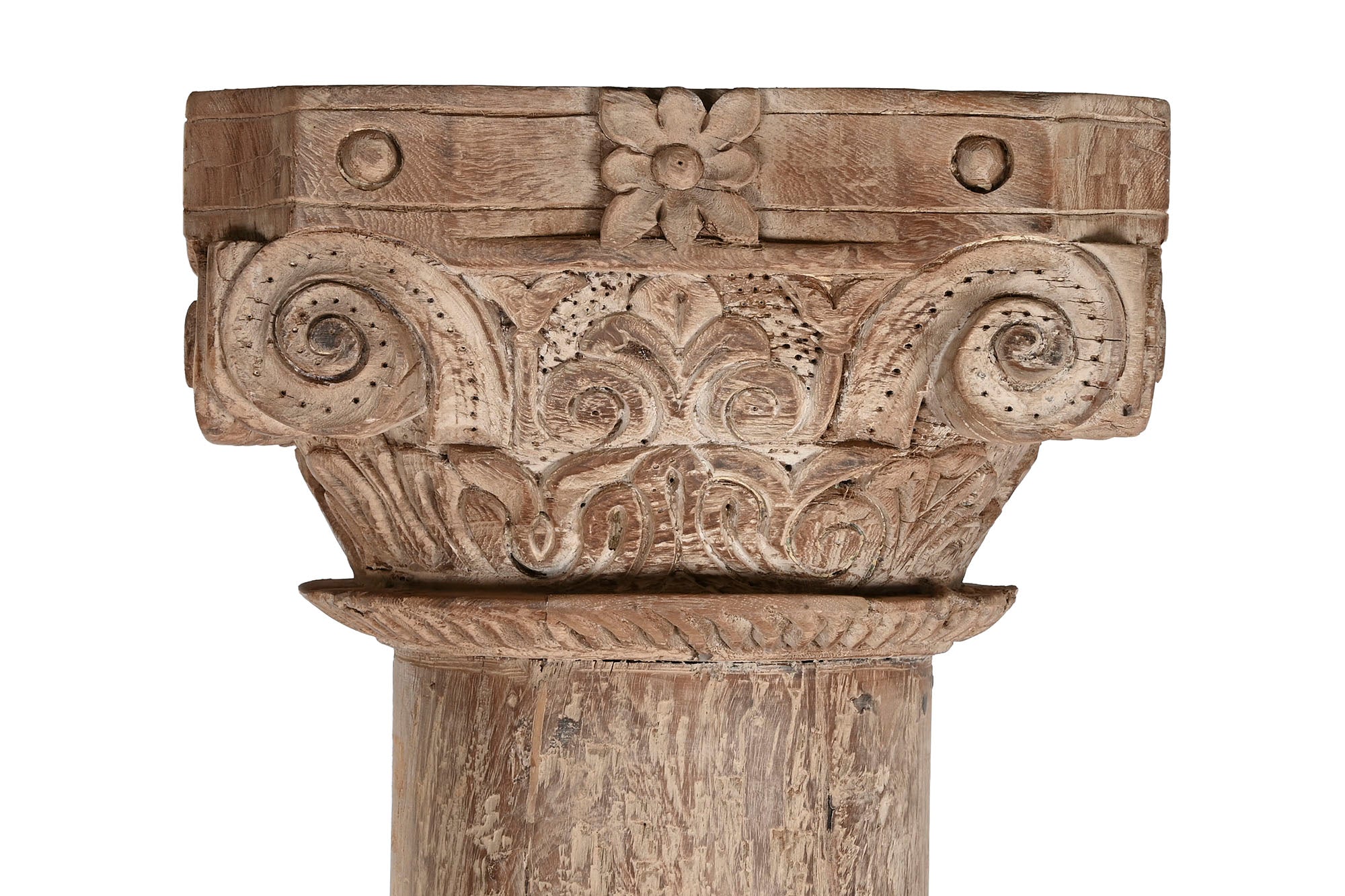 Columna Teca 38X38X267 Pieza Unica Natural