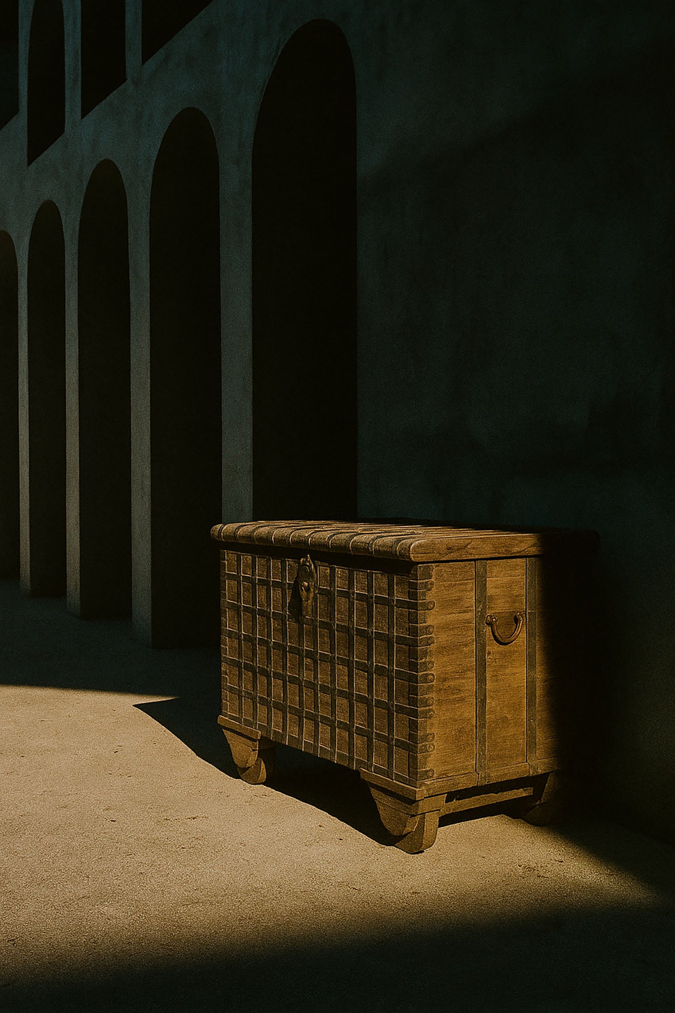 Arcon Teca 118X66X87 Pieza Unica Natural