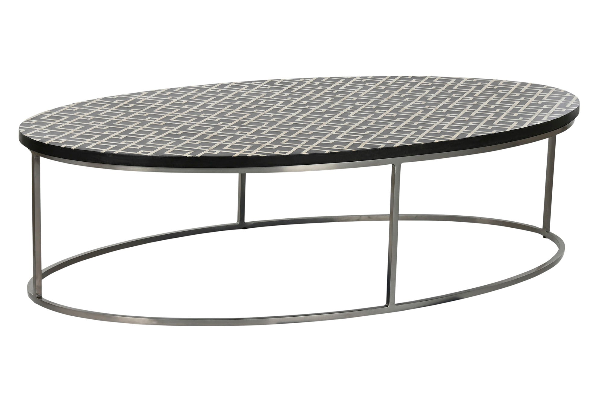 Mesa de Centro Bone 150X80X40 Feita à Mão com Incrustações