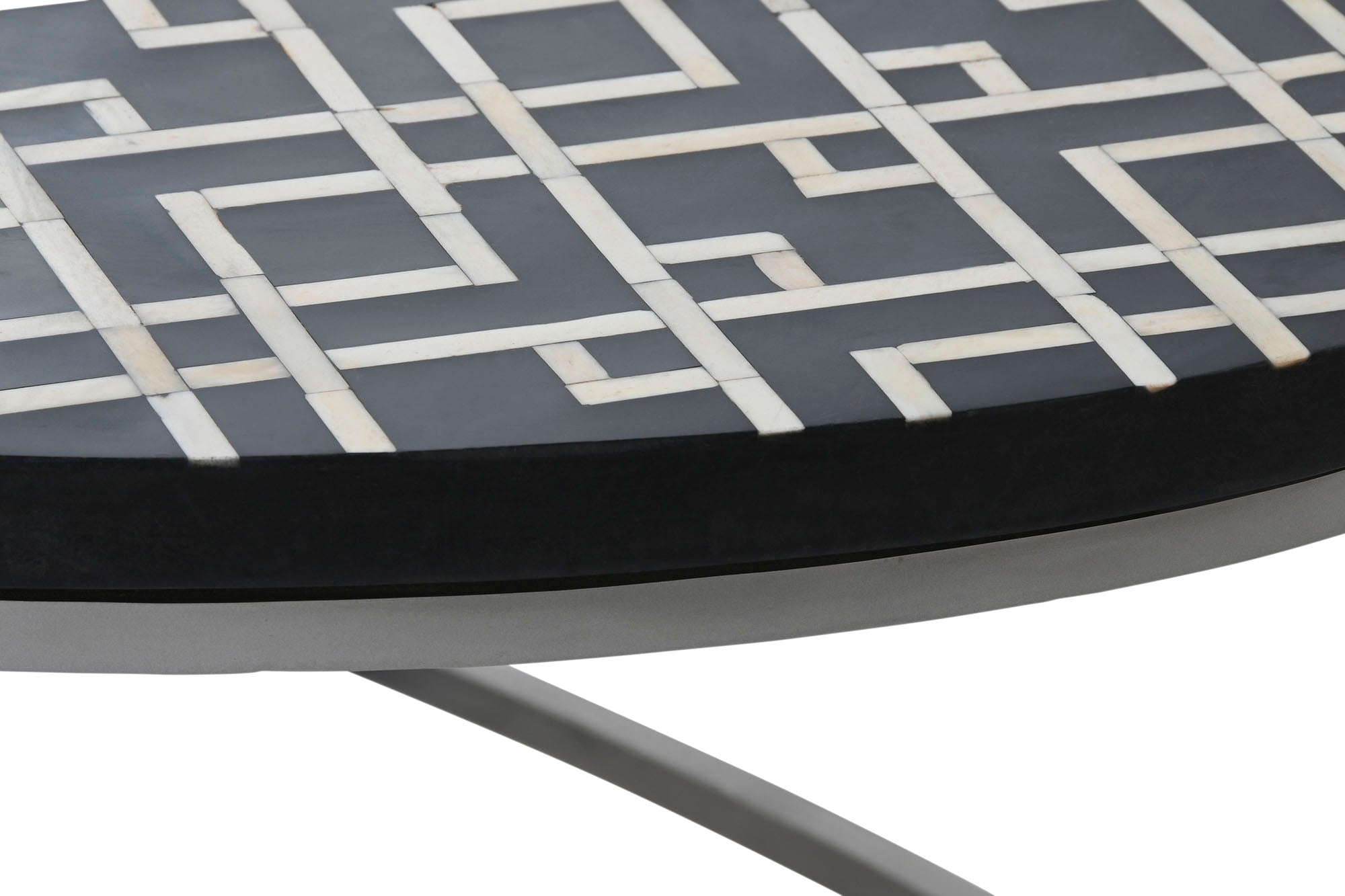 Mesa de Centro Bone 150X80X40 Feita à Mão com Incrustações