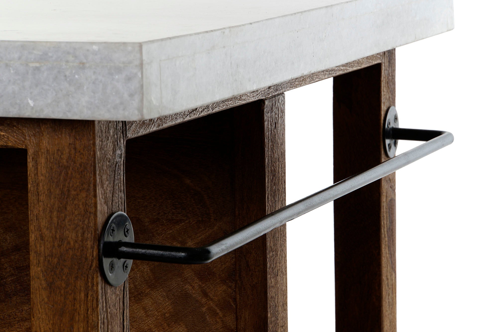 Isla Cocina Madera Marmol 168X76X92 6 Caj 4 Baldas