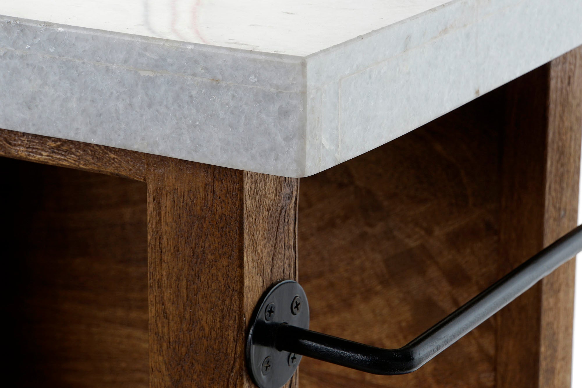 Isla Cocina Madera Marmol 168X76X92 6 Caj 4 Baldas