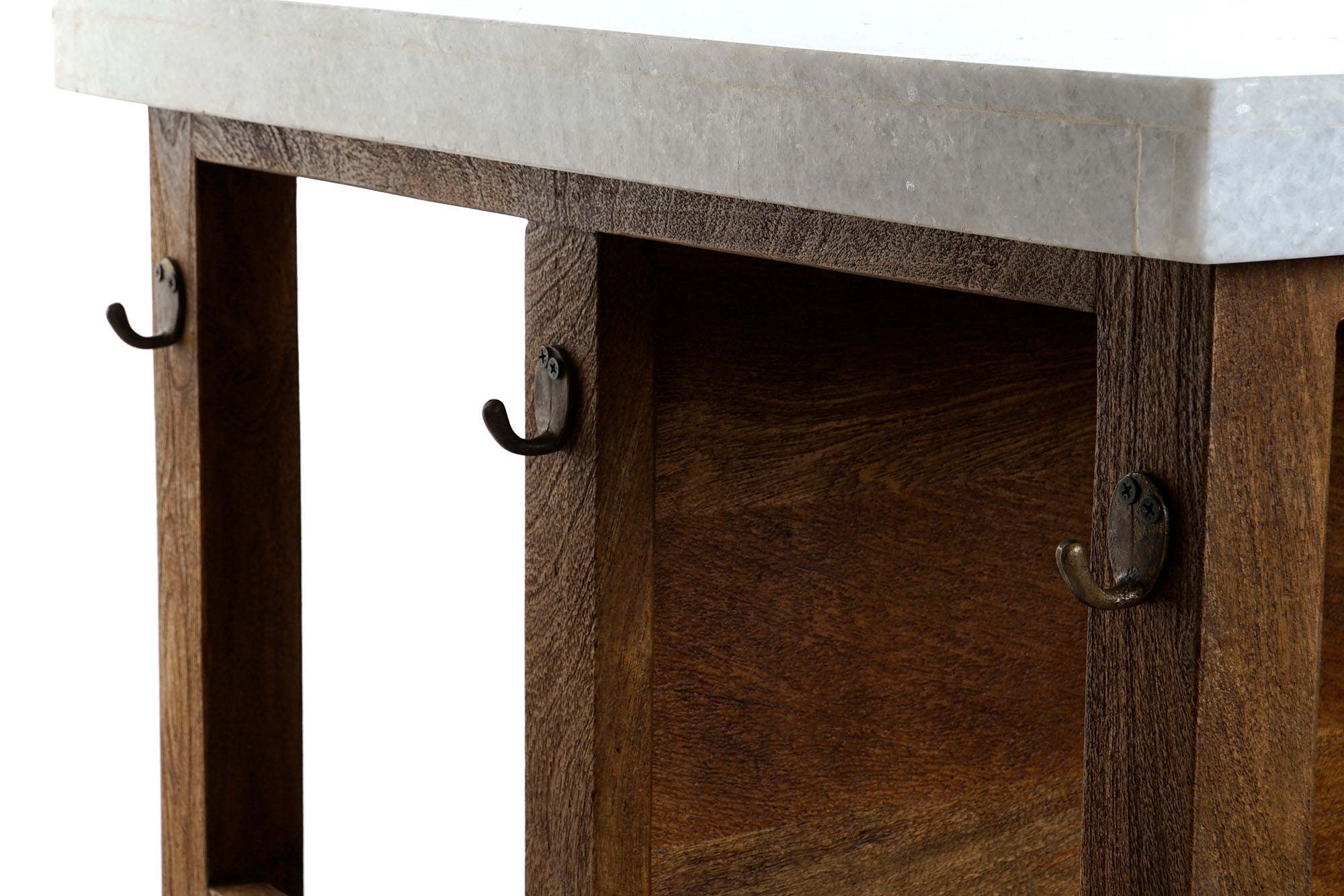 Isla Cocina Madera Marmol 168X76X92 6 Caj 4 Baldas