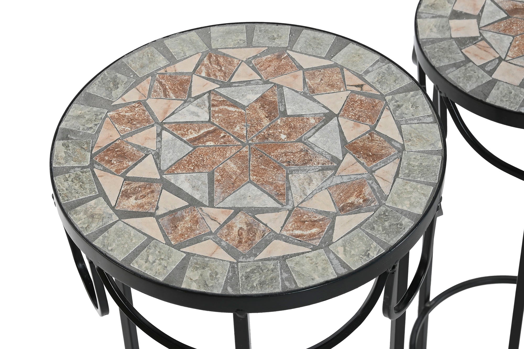 Mesita Auxiliar Set 3 Forja 30X30X69 Mosaico