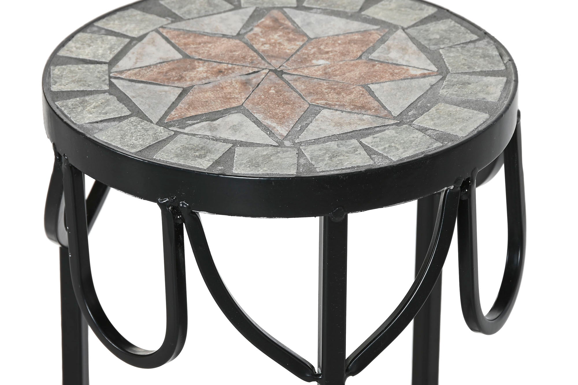 Mesita Auxiliar Set 3 Forja 30X30X69 Mosaico