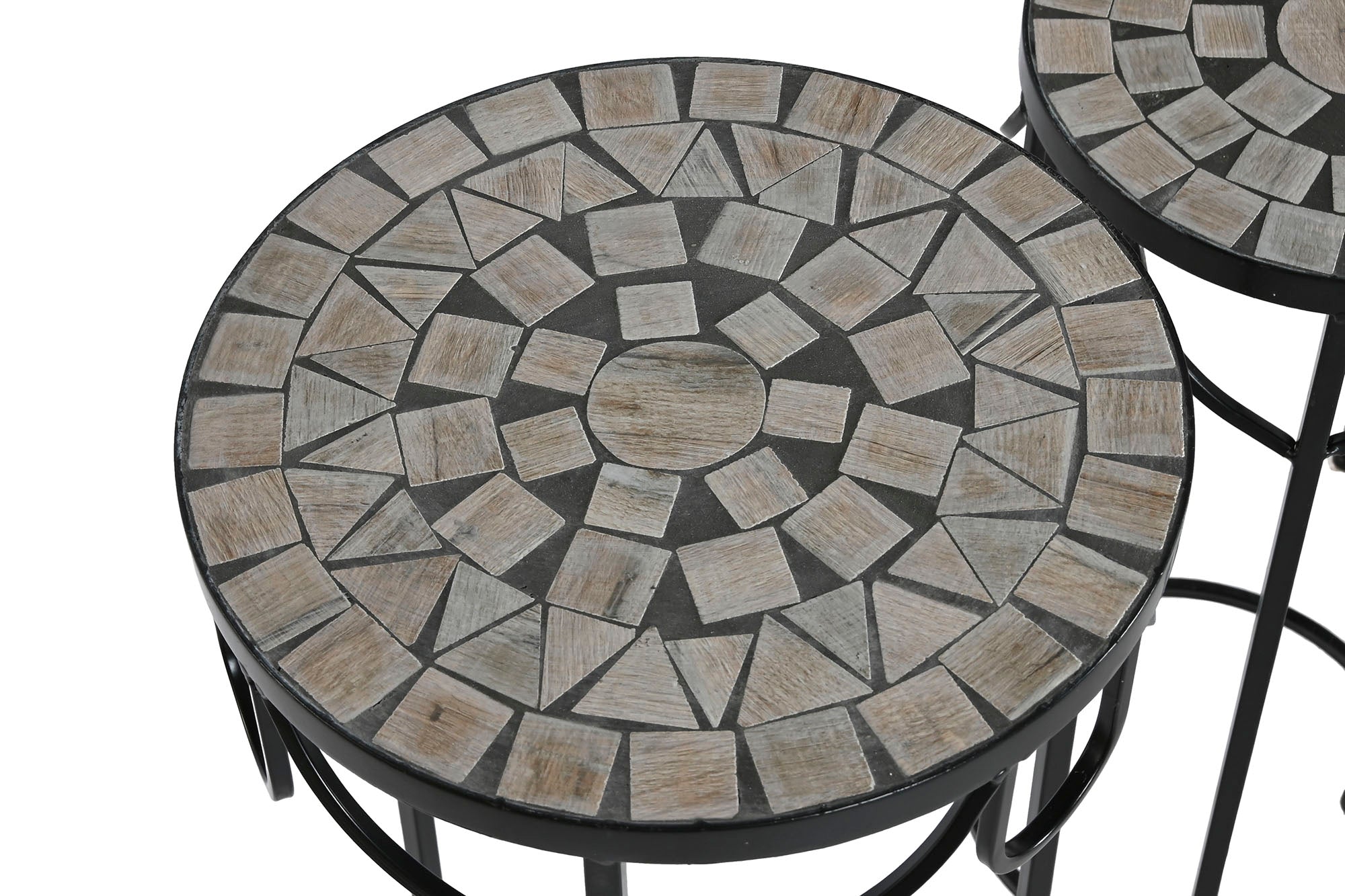 Mesita Auxiliar Set 3 Forja 30X30X69 Mosaico