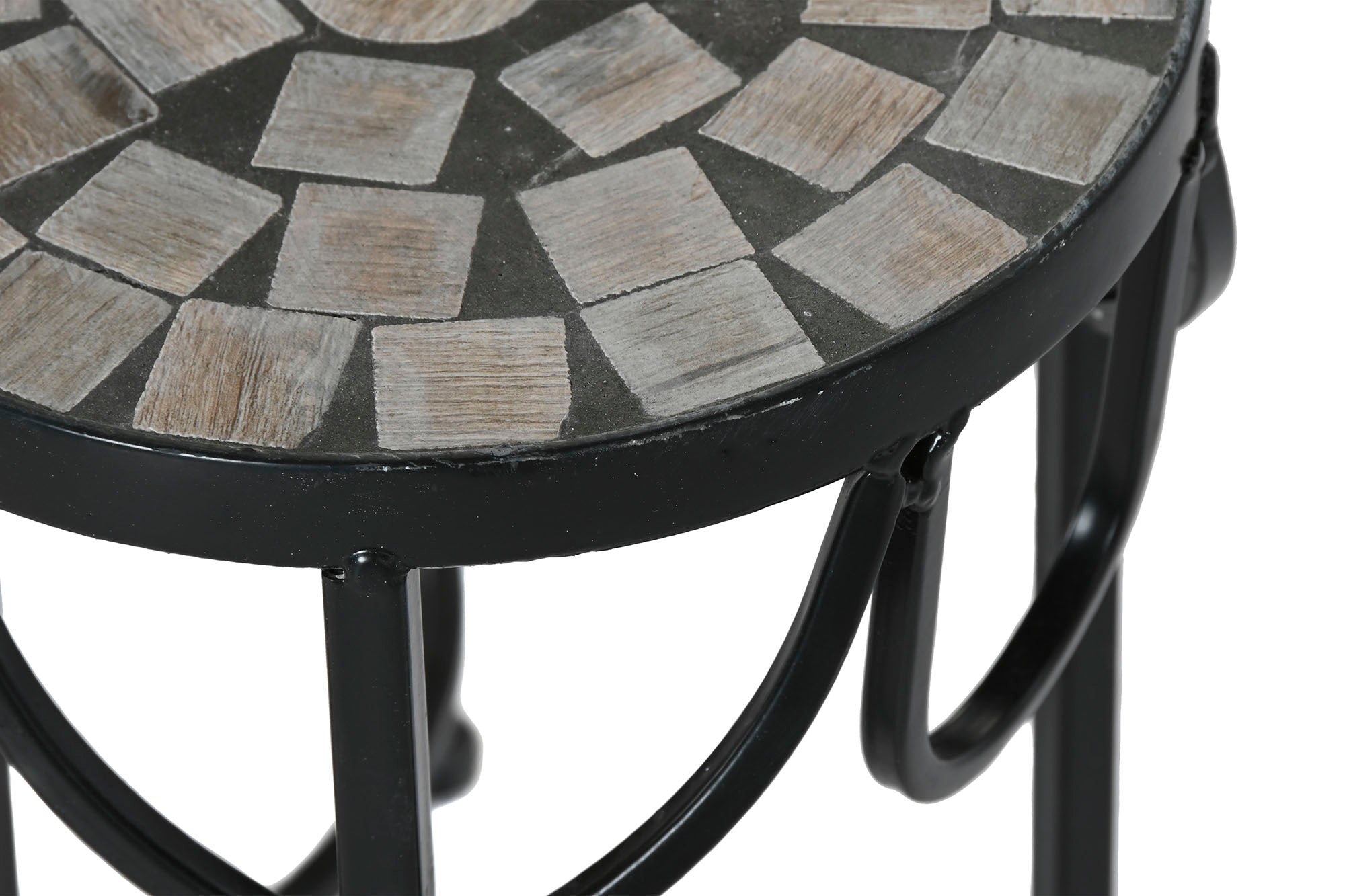 Mesita Auxiliar Set 3 Forja 30X30X69 Mosaico