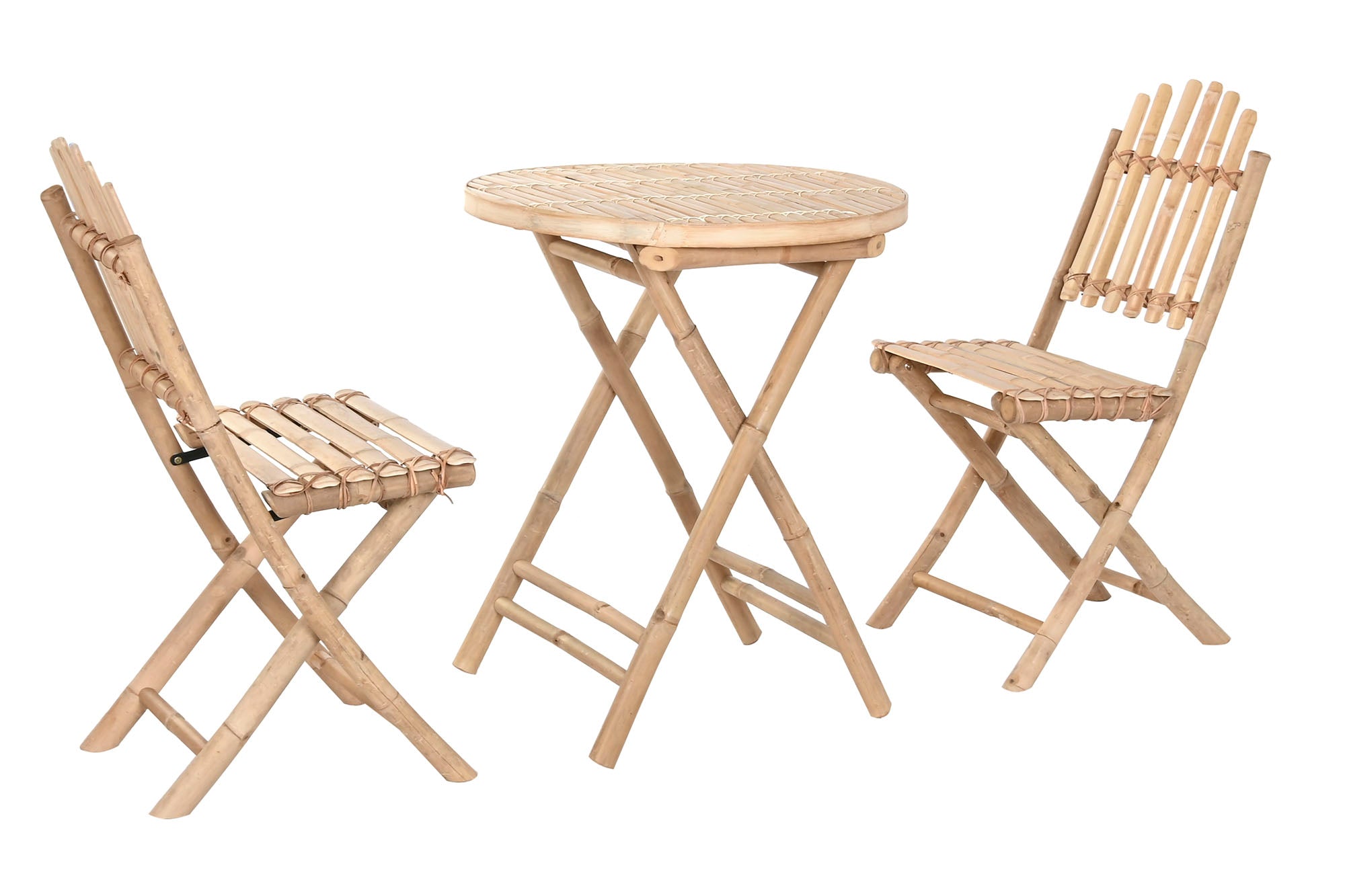 Mesa Set 3 Bambu 61X61X73 Plegable