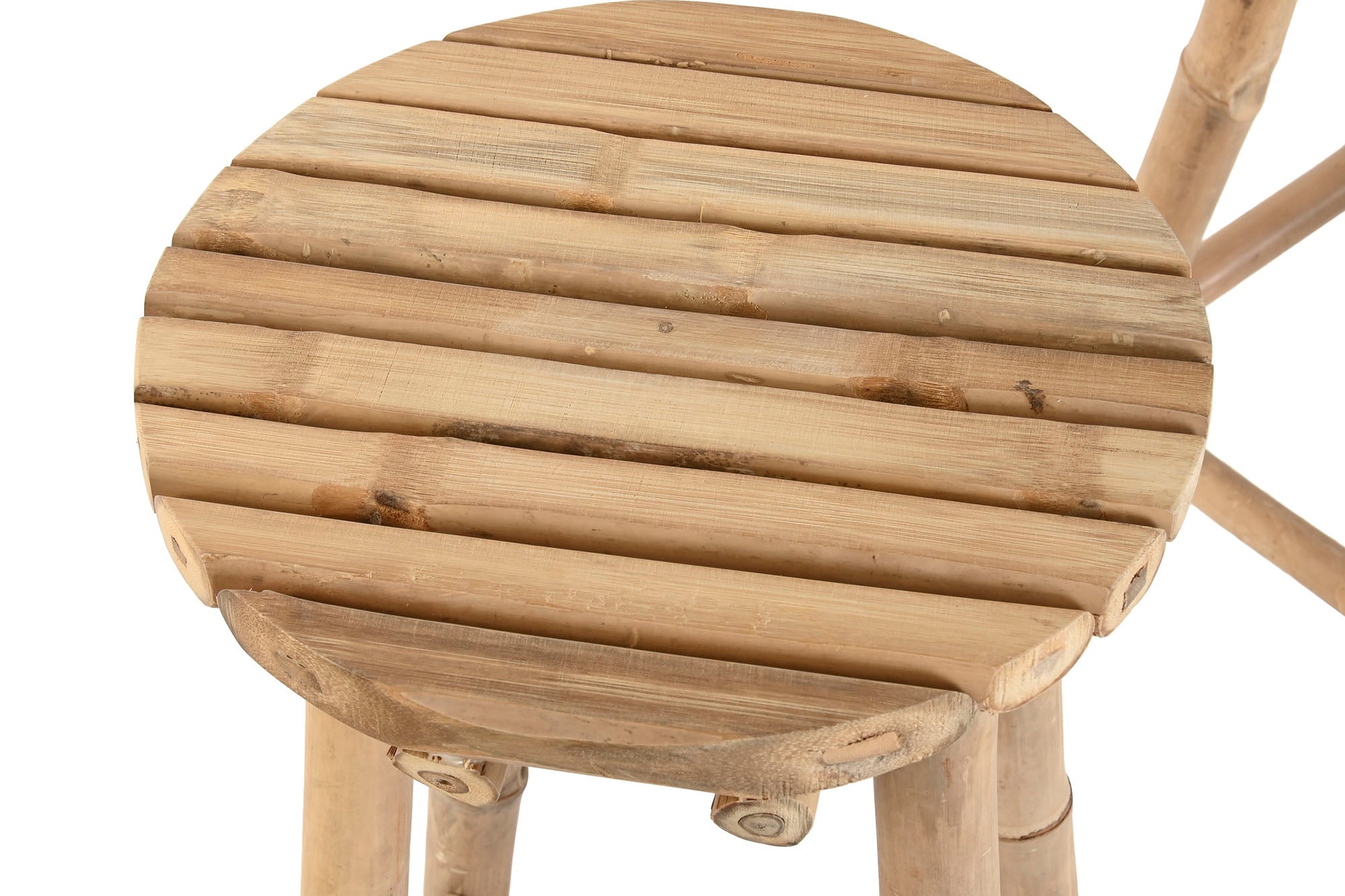 Bar Table Set 3 Bamboo 50X50X105 2 Stools