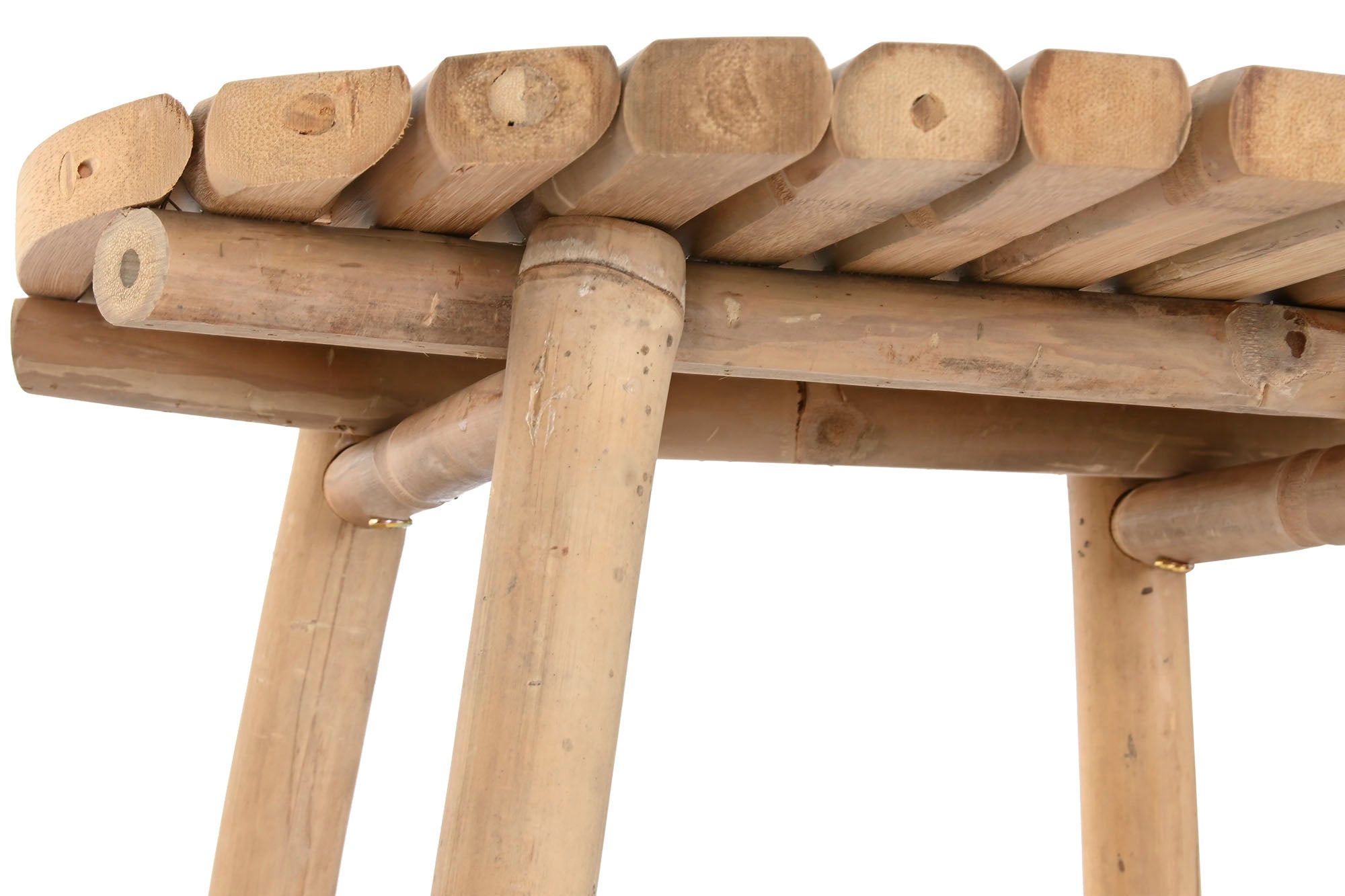 Bar Table Set 3 Bamboo 50X50X105 2 Stools