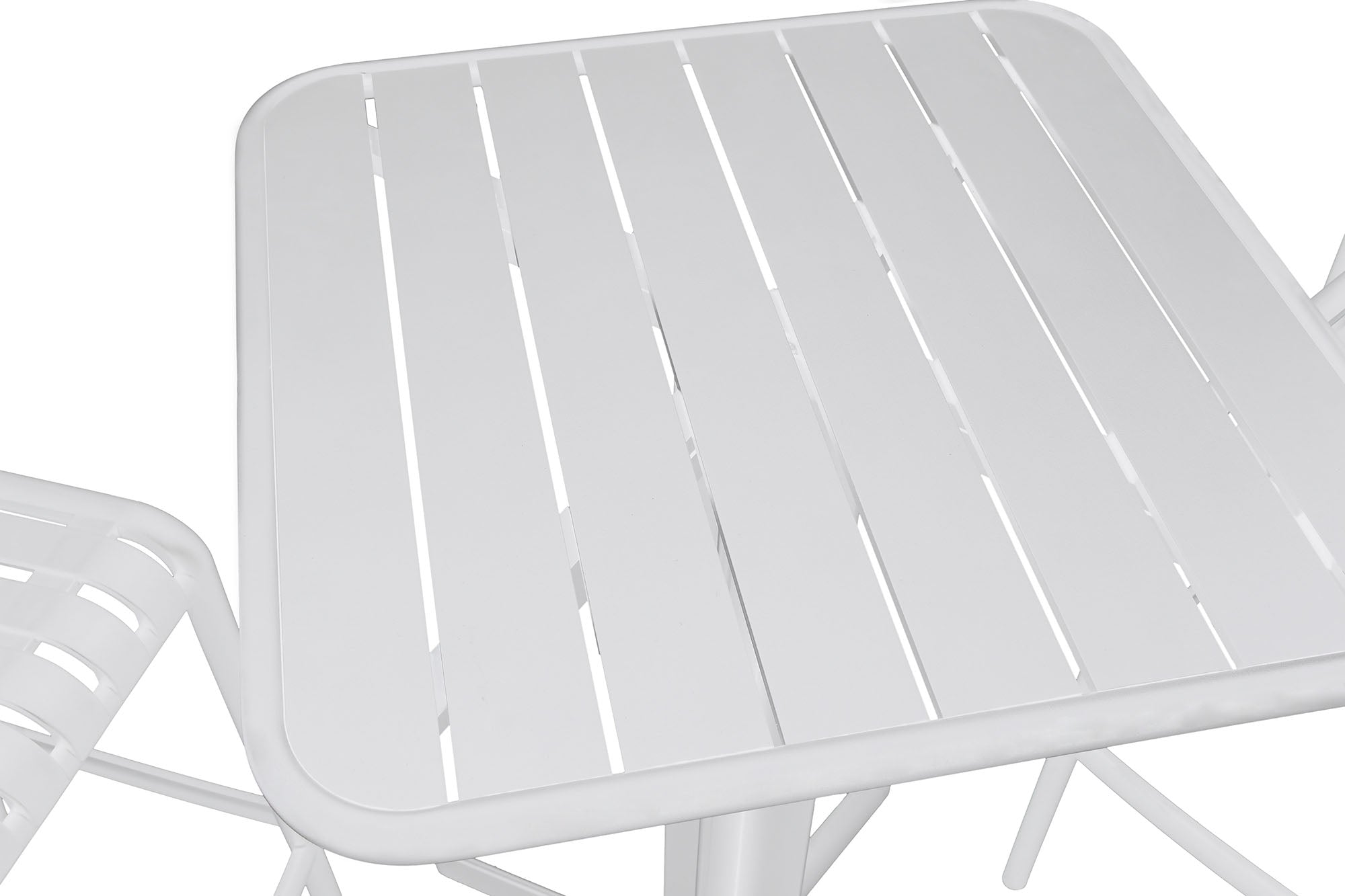 Mesa Bar Set 3 Pp Metal 60X60X102 Taburete Blanco