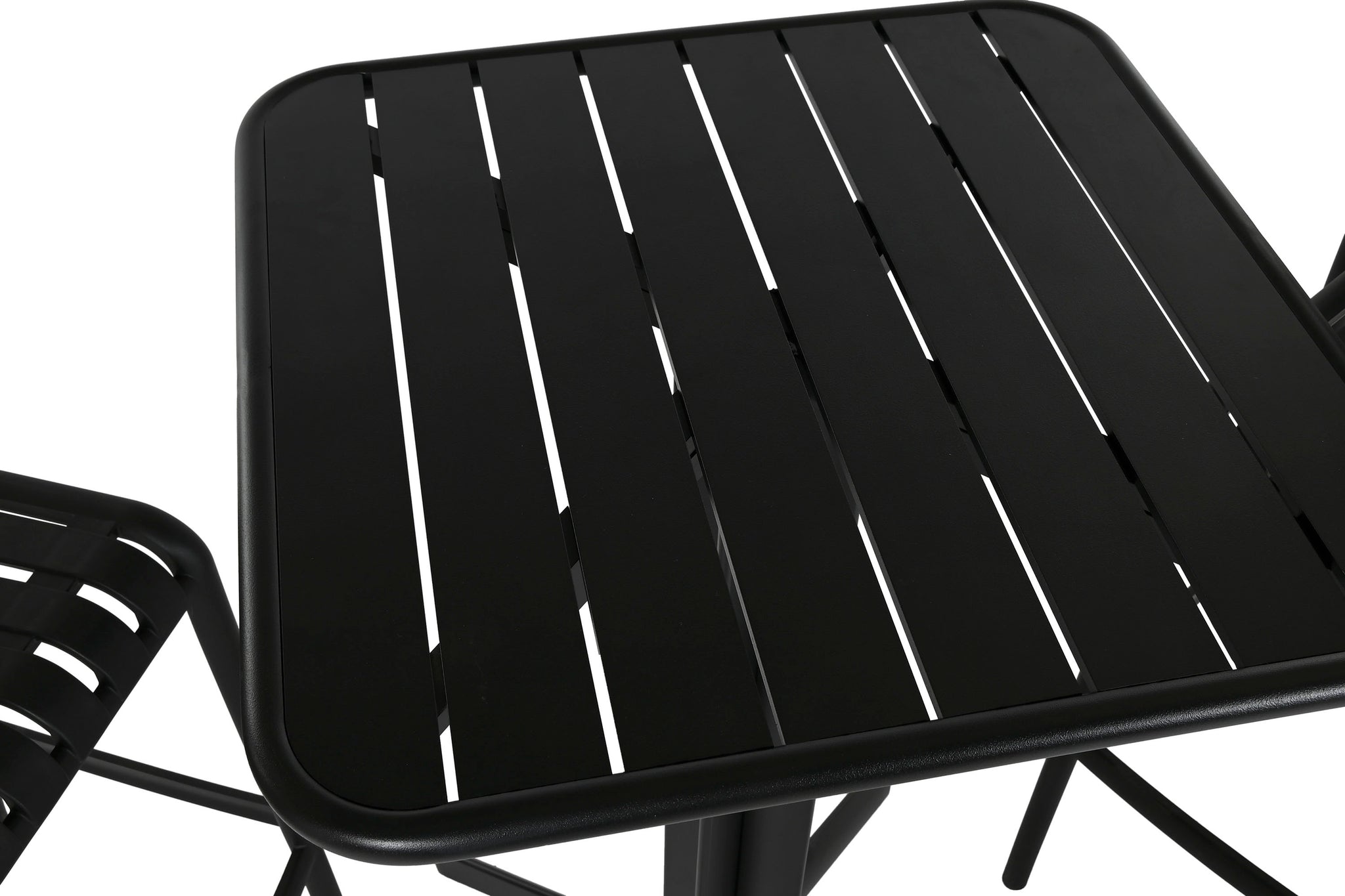 Mesa Bar Set 3 Pp Metal 60X60X102 Taburete Negro