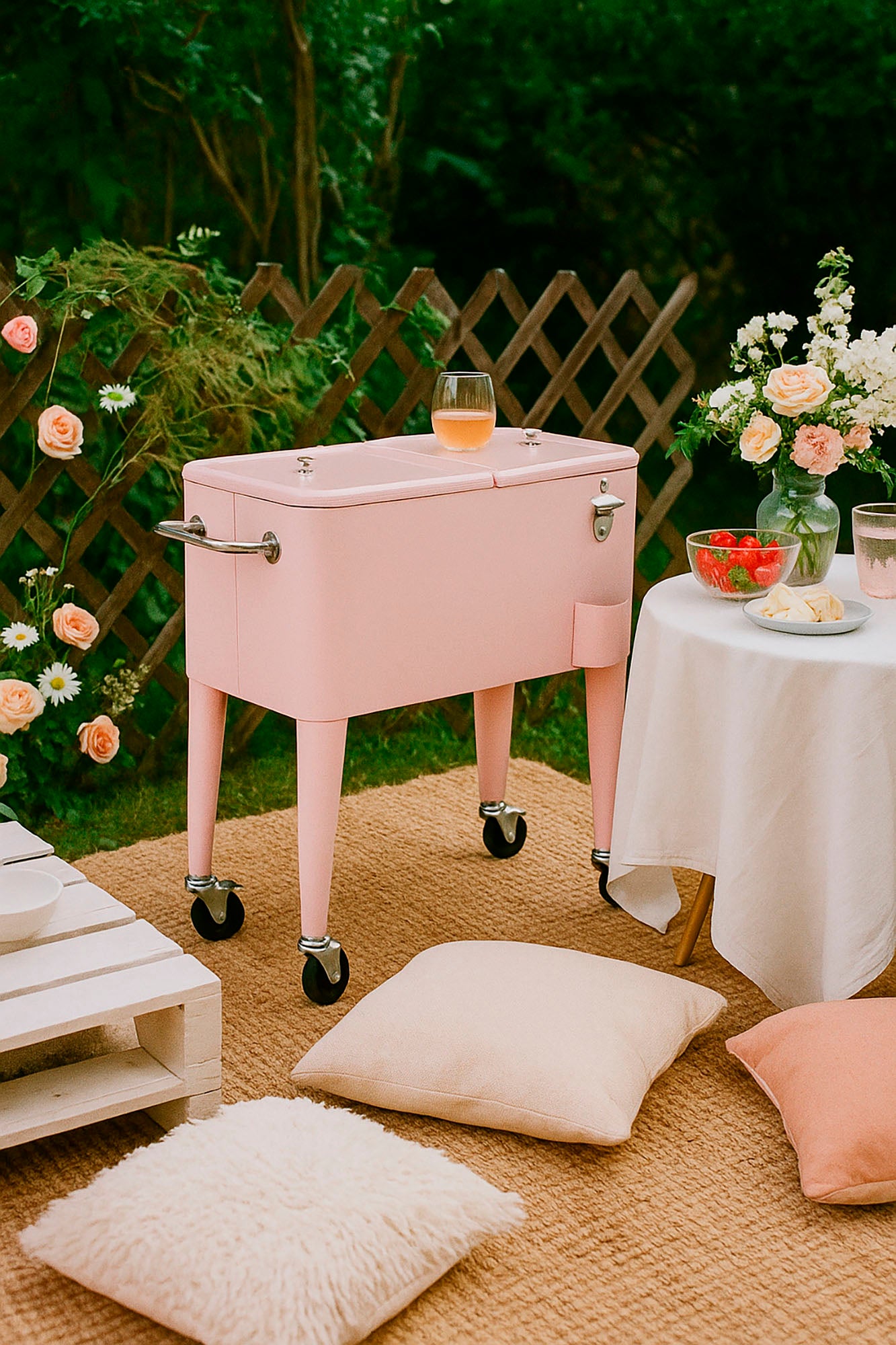 Nevera Acero Pp 74X43X80 56 Litros Rosa