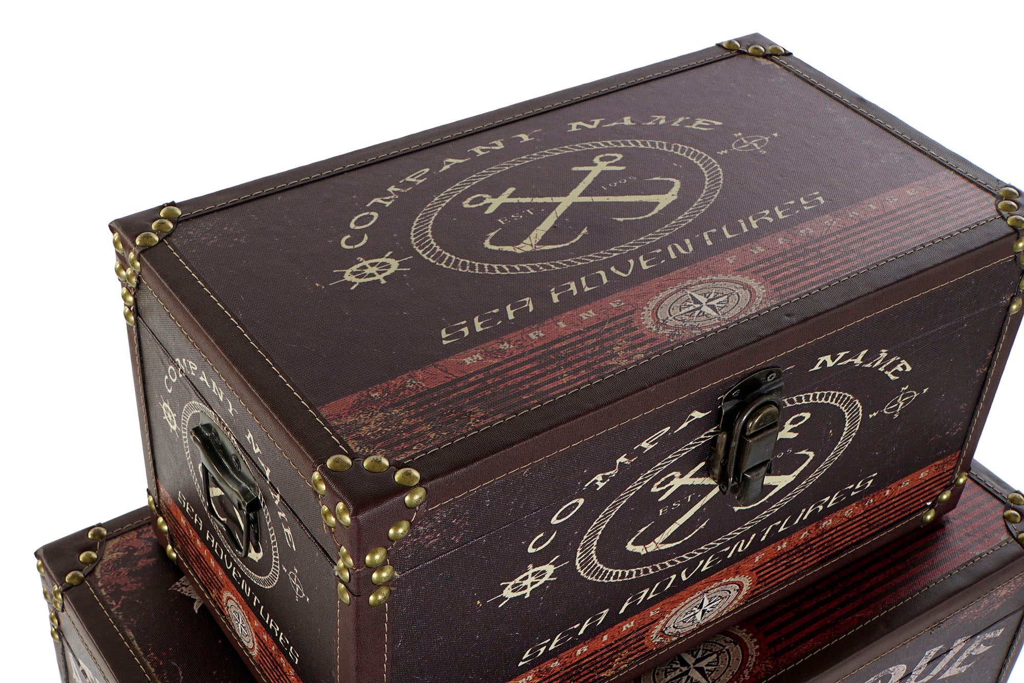 Caja Set 4 Lienzo Madera 68X42X40 Azulejos