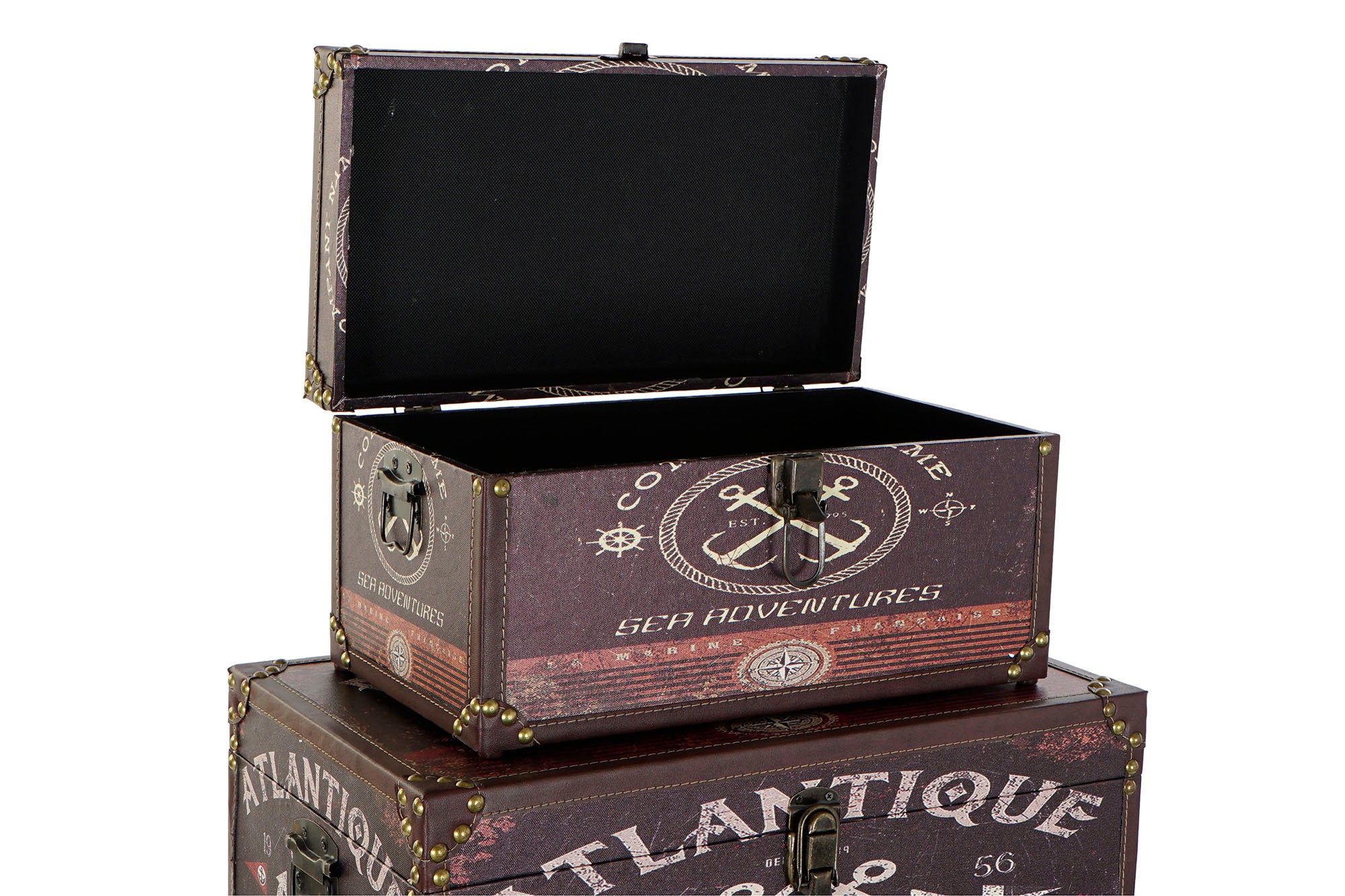 Caja Set 4 Lienzo Madera 68X42X40 Azulejos