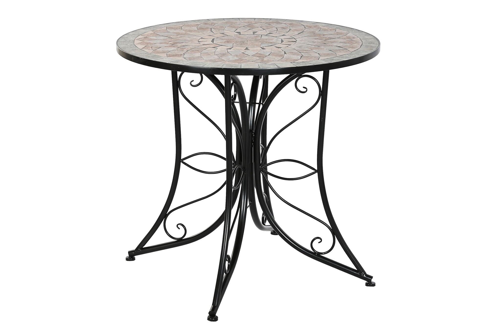 Mesa Redonda Comedor Metal Ceramica 80X80X76 Negro