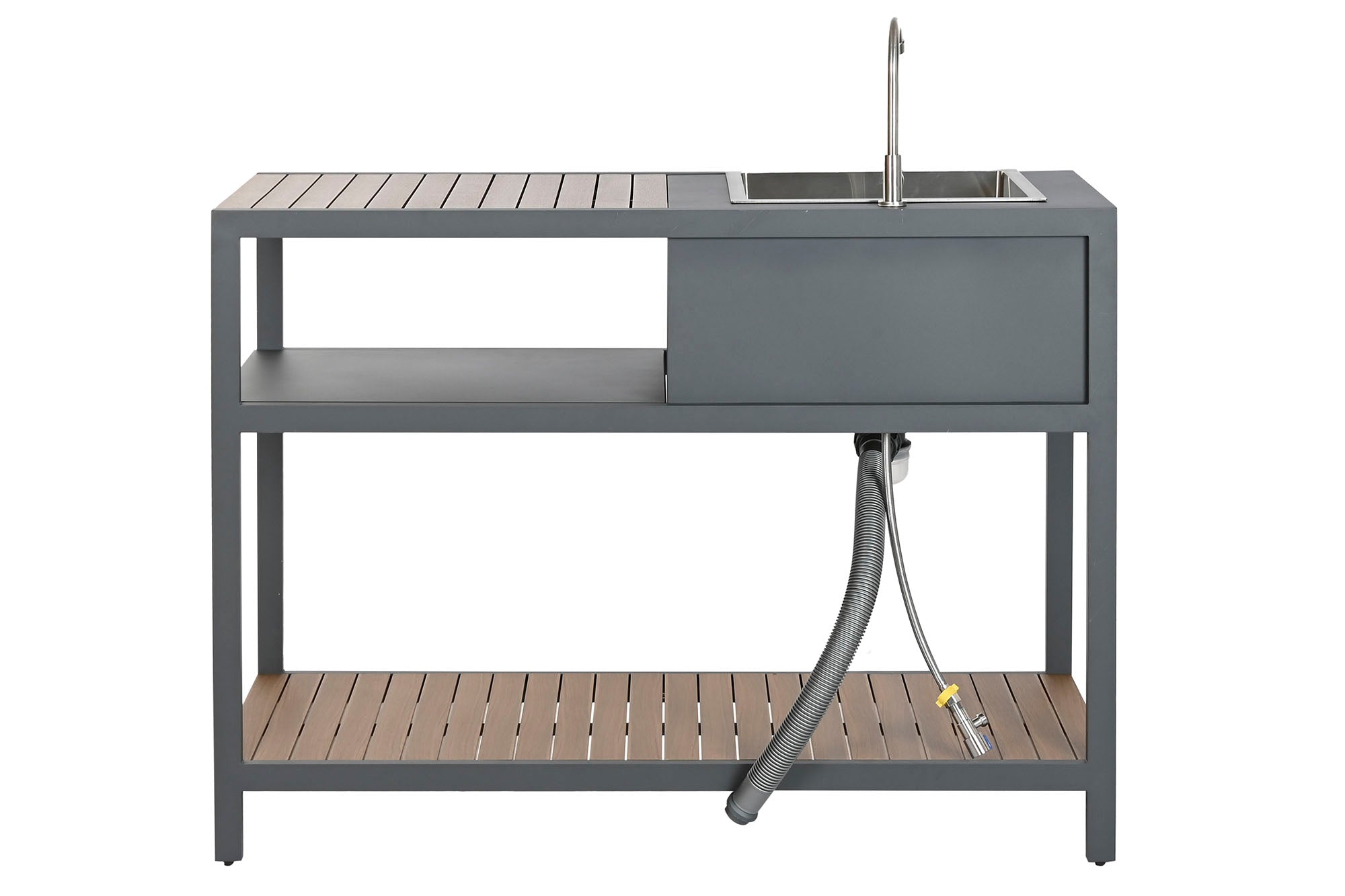 Isla Cocina Set 4 Aluminio 127X100X95 2 Taburetes