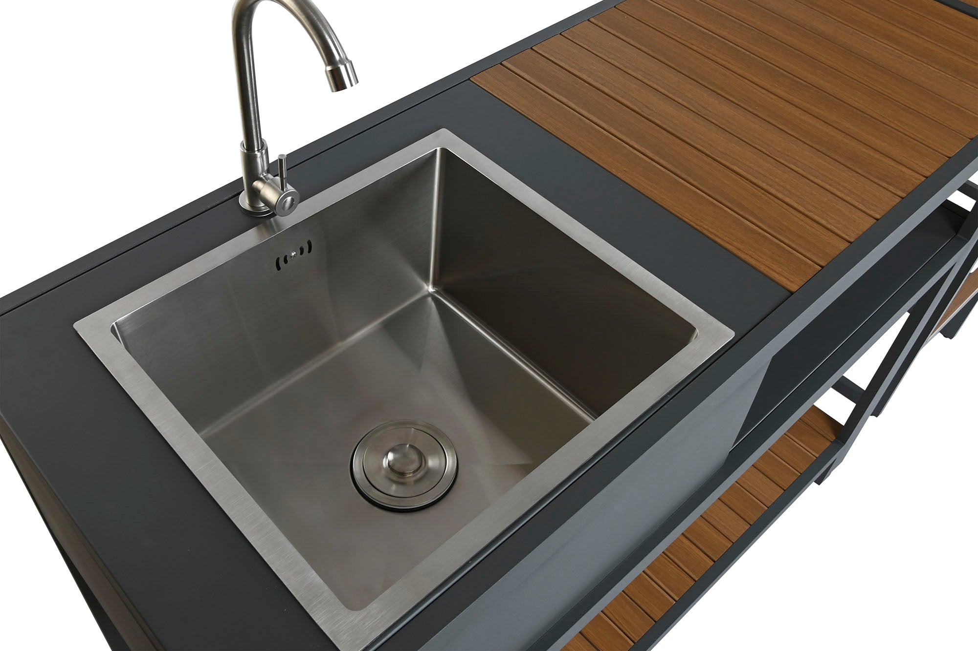 Isla Cocina Set 4 Aluminio 127X100X95 2 Taburetes