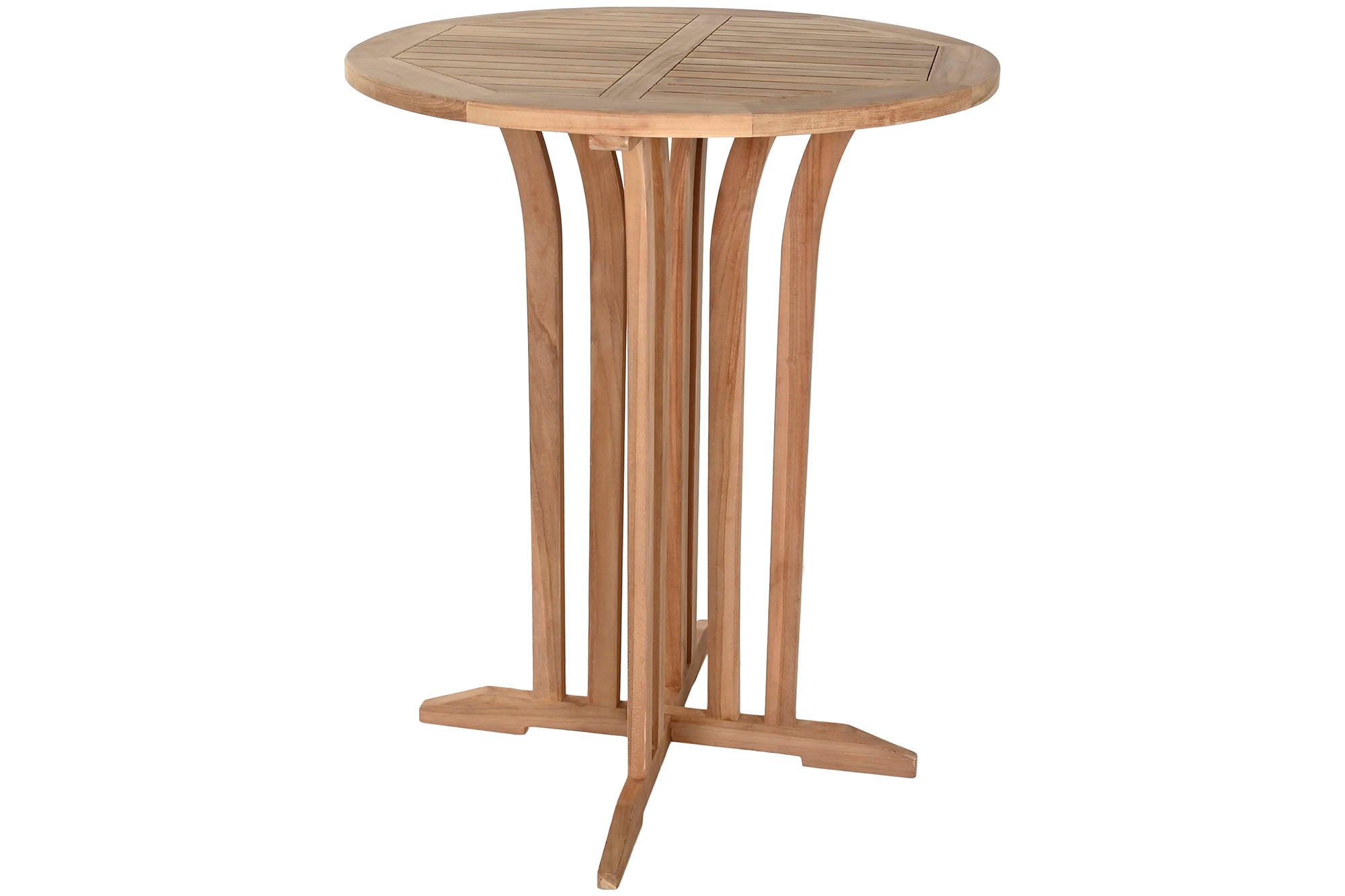 Mesa Bar Teca 90X90X110 Natural Marron